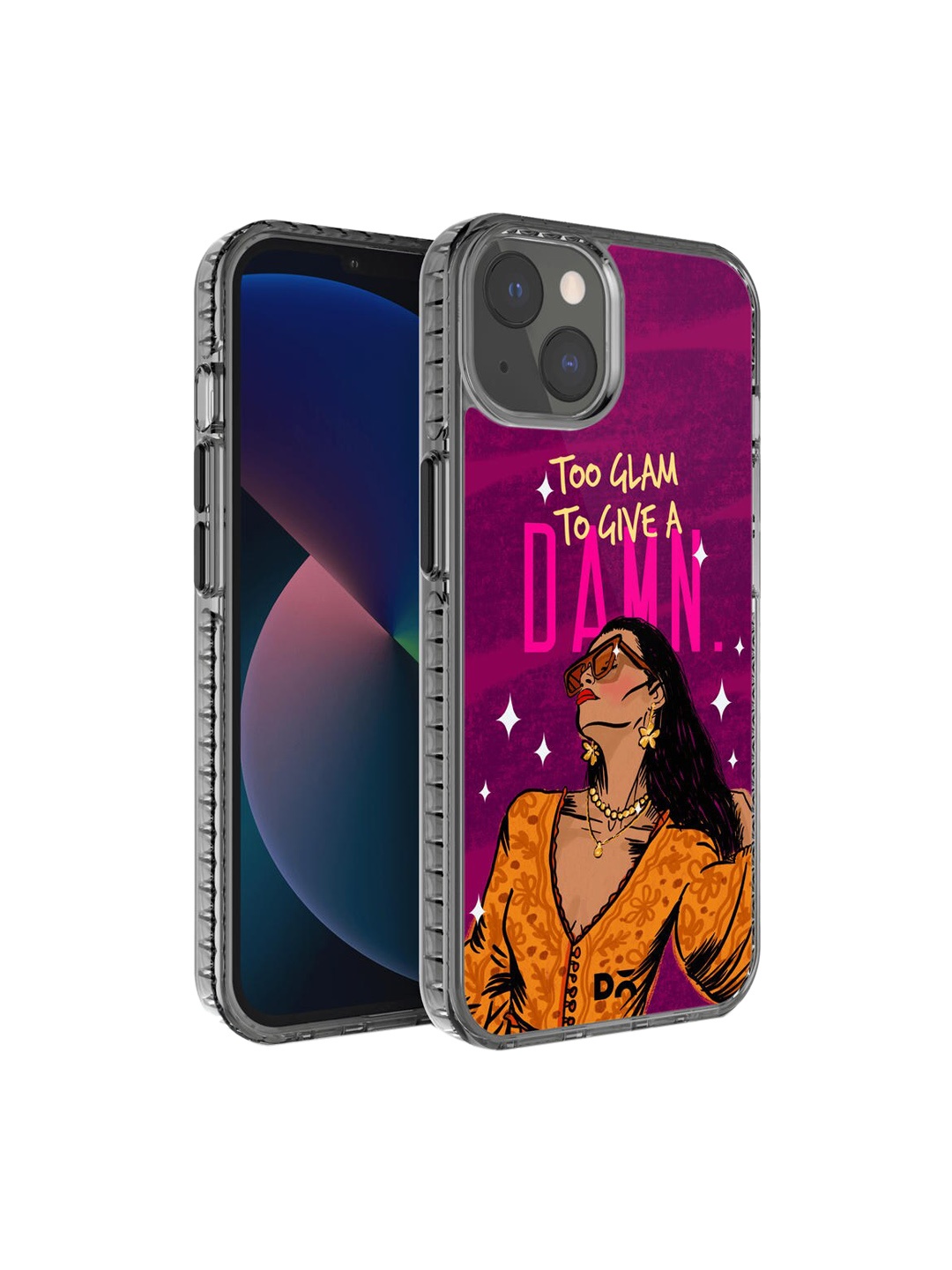 

DailyObjects Purple & Orange Printed Glam No Damn Stride iPhone 13 Mini Phone Case