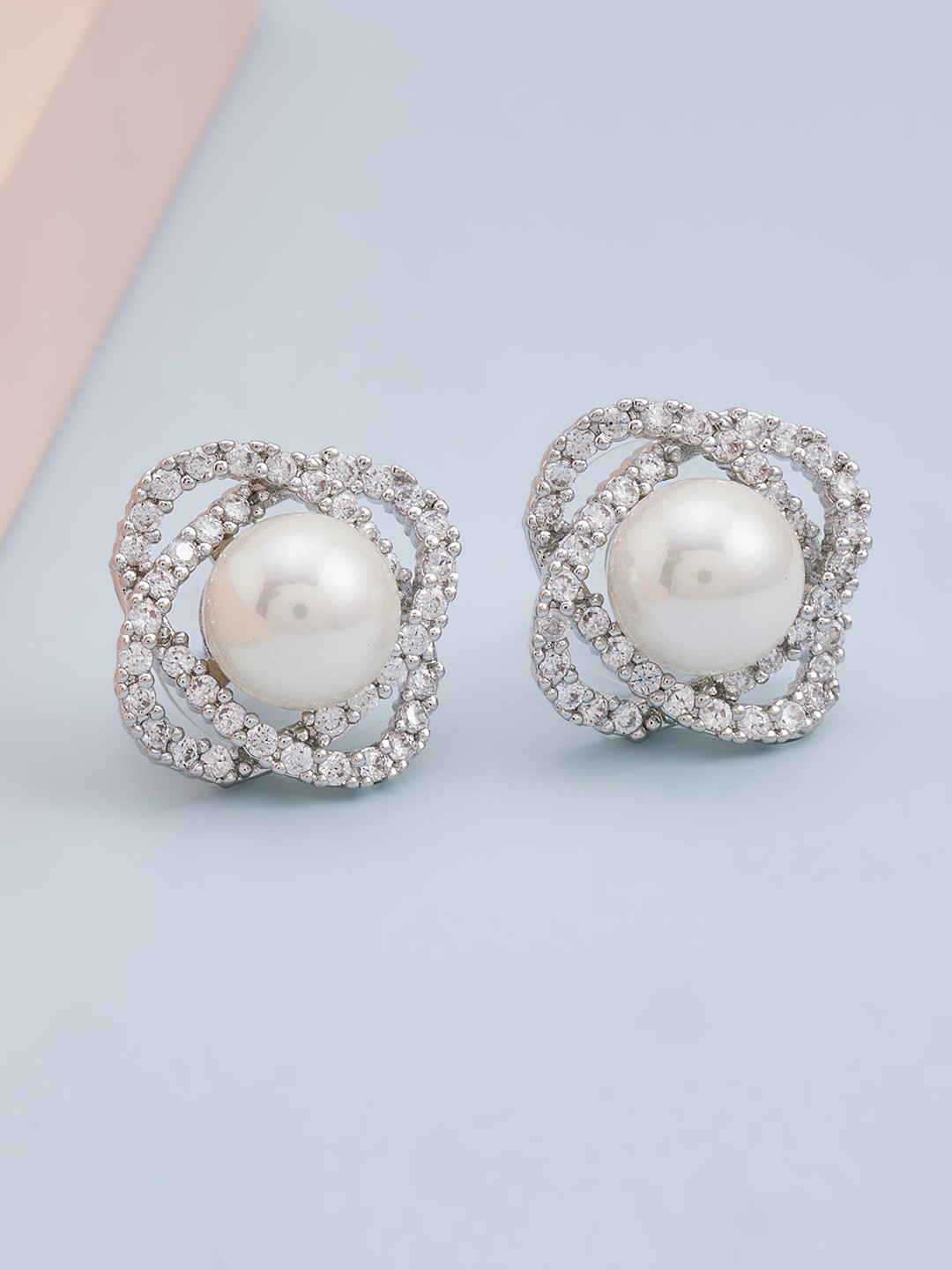 

Kushal's Fashion Jewellery White Floral Studs Earrings