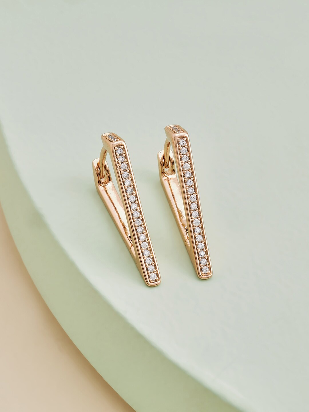 

Kushal's Fashion Jewellery White Triangular Studs Earrings