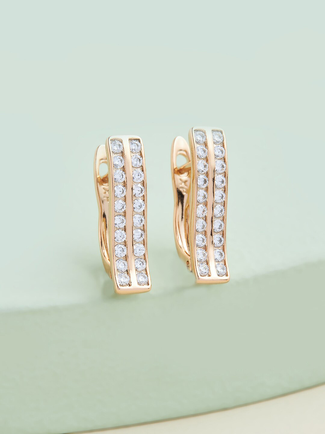 

Kushal's Fashion Jewellery White Contemporary Hoop Earrings
