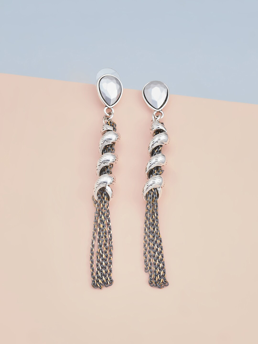 

Kushal's Fashion Jewellery Grey Contemporary Drop Earrings