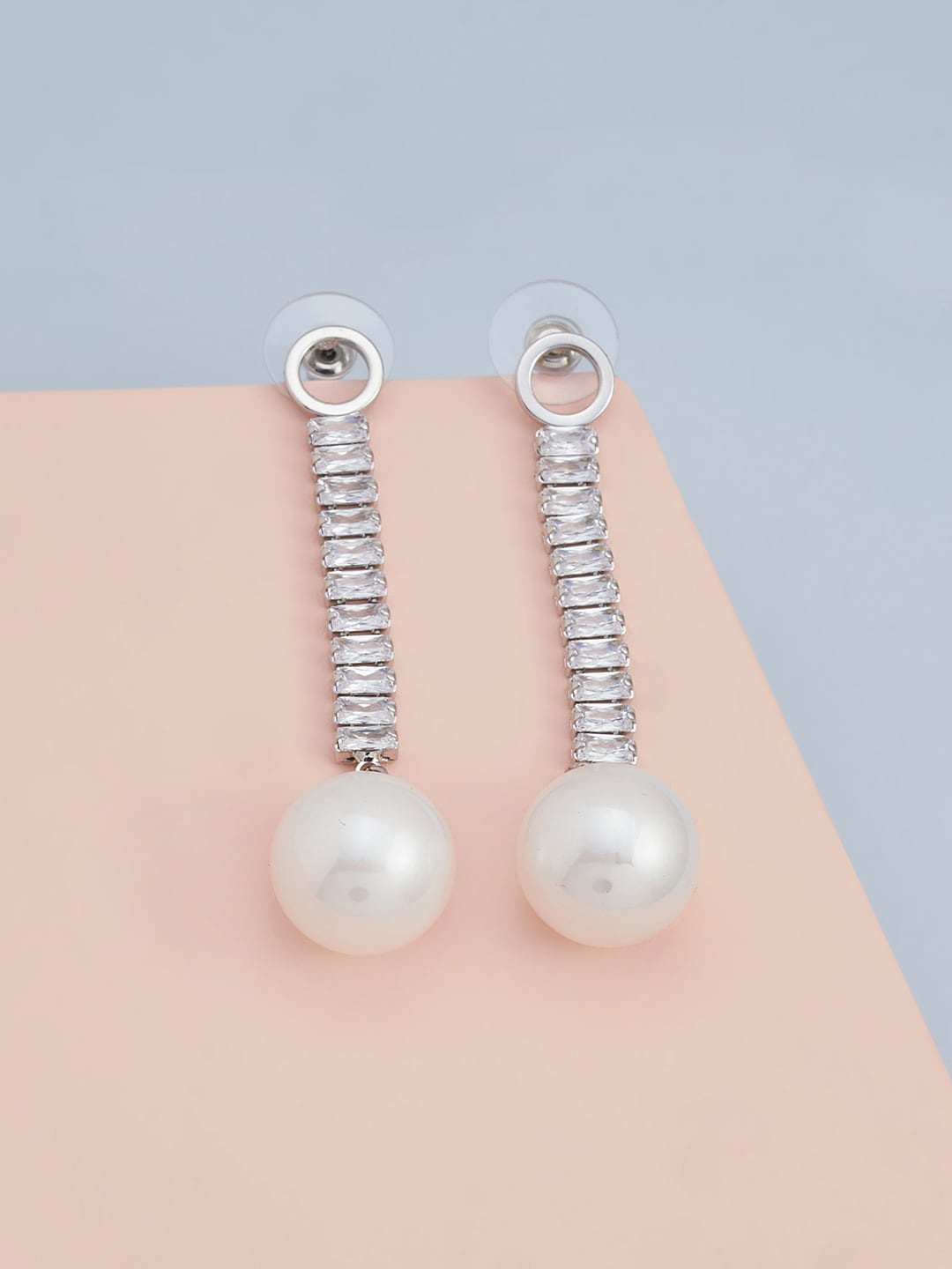 

Kushal's Fashion Jewellery White Contemporary Drop Earrings