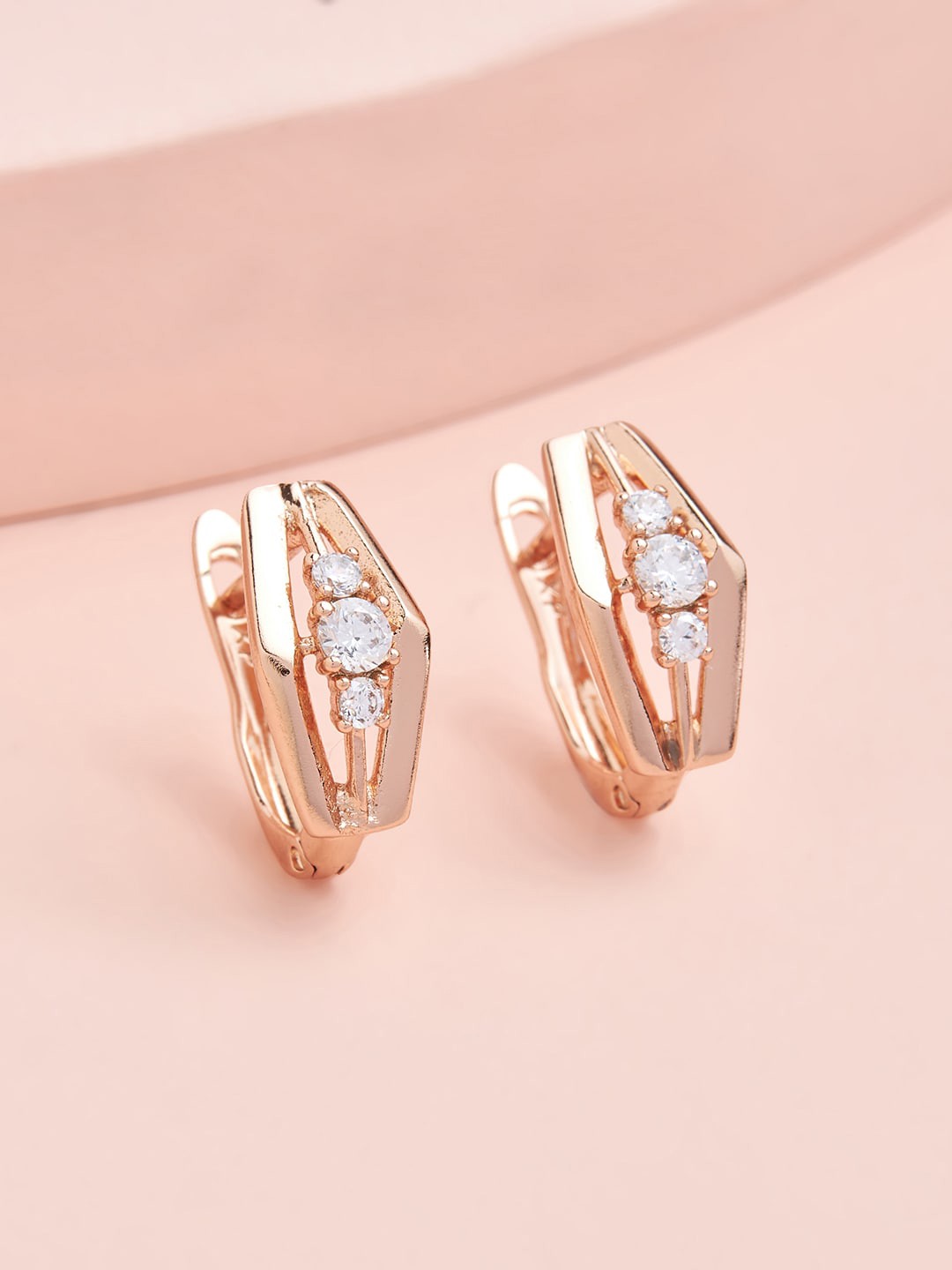 

Kushal's Fashion Jewellery Rose Gold Contemporary Hoop Earrings