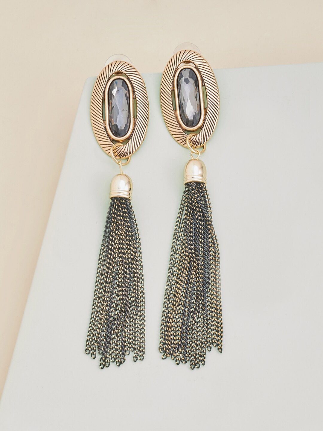 

Kushal's Fashion Jewellery Grey Contemporary Drop Earrings