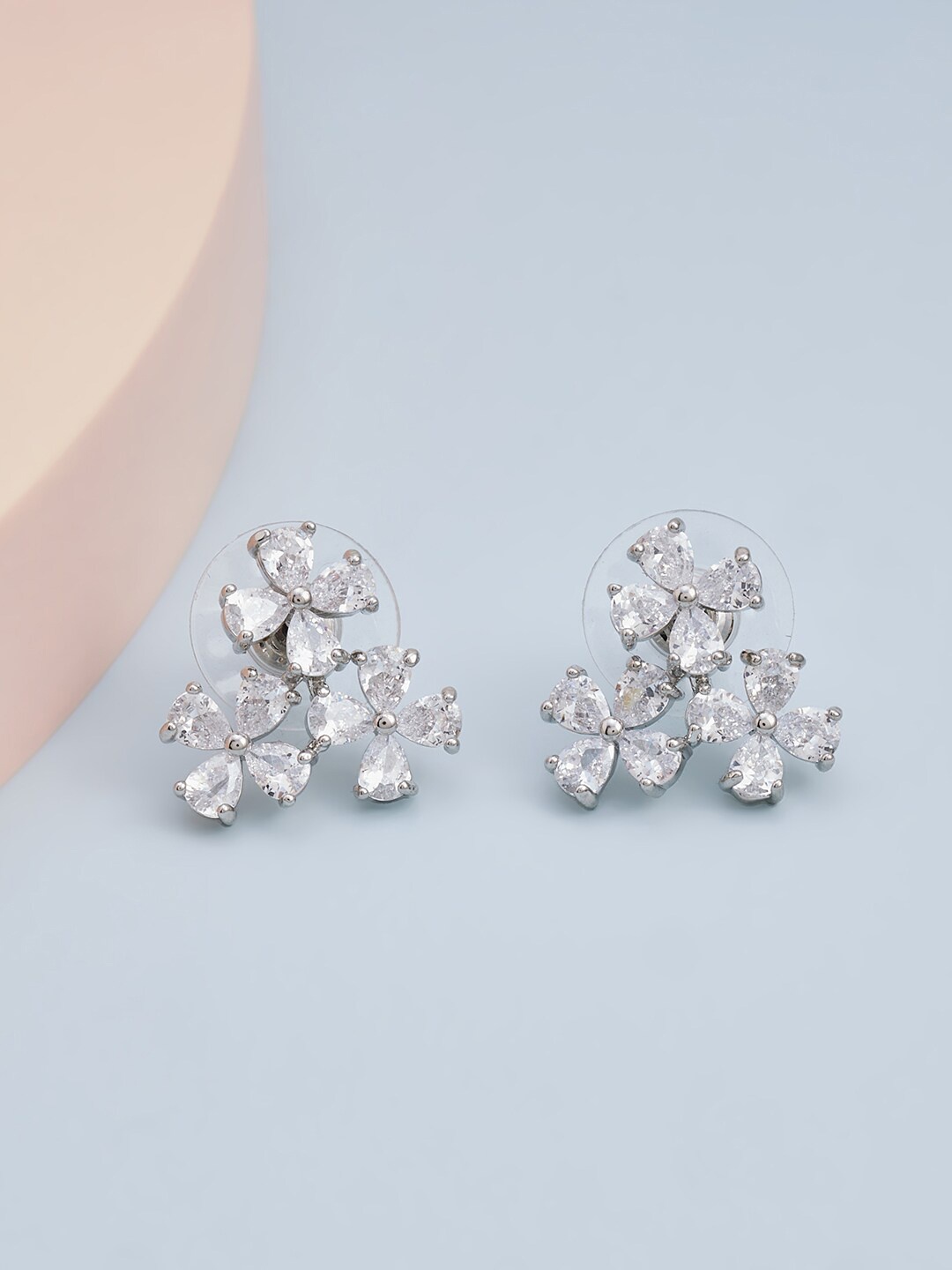 

Kushal's Fashion Jewellery White Floral Studs Earrings