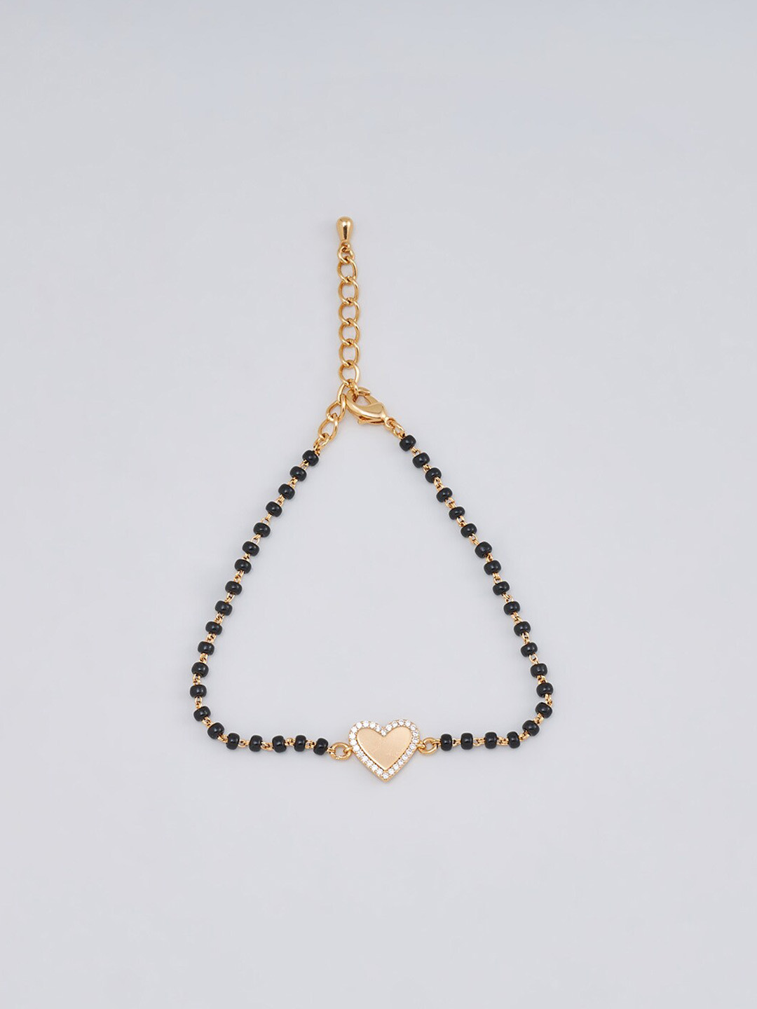 

Kushal's Fashion Jewellery Women Rose Gold & Black Cubic Zirconia Mangalsutra Bracelet