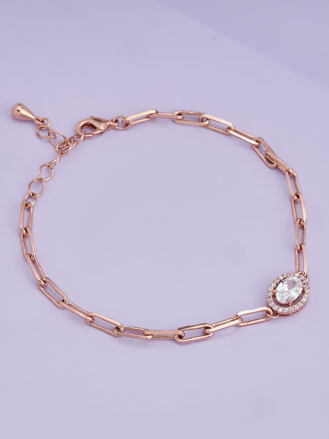 

Kushal's Fashion Jewellery Women White & Rose Gold-Toned & Plated Charm Bracelet
