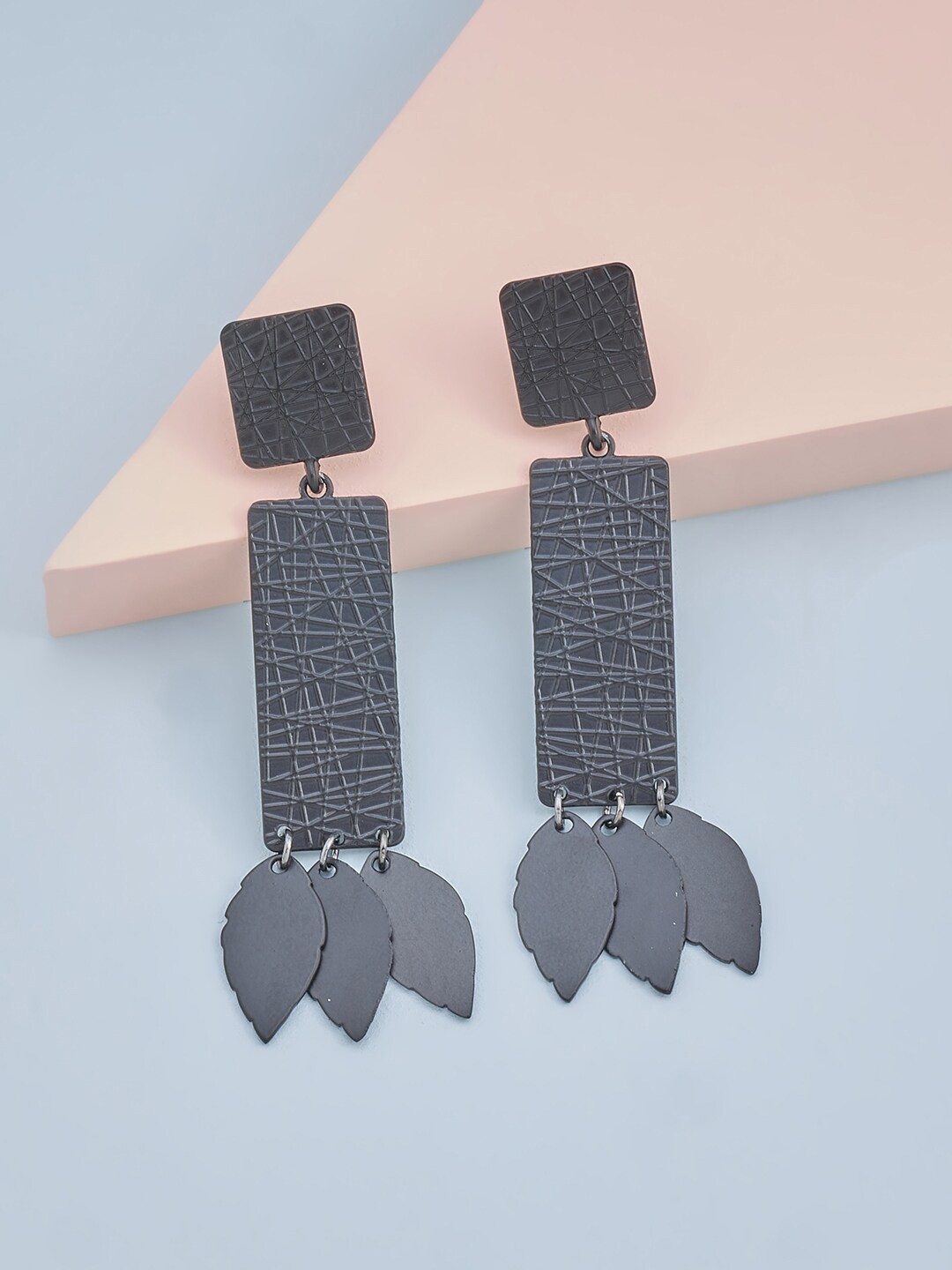 

Kushal's Fashion Jewellery Black Quirky Drop Earrings