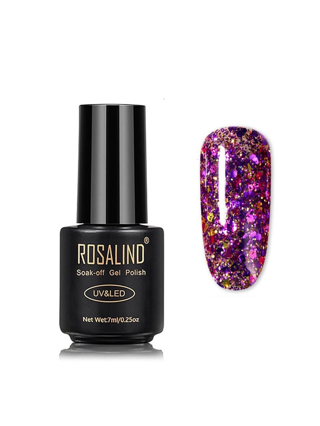 

ROSALIND UV LED Soak-Off Gel Nail Polish 7 ml - W19, Purple