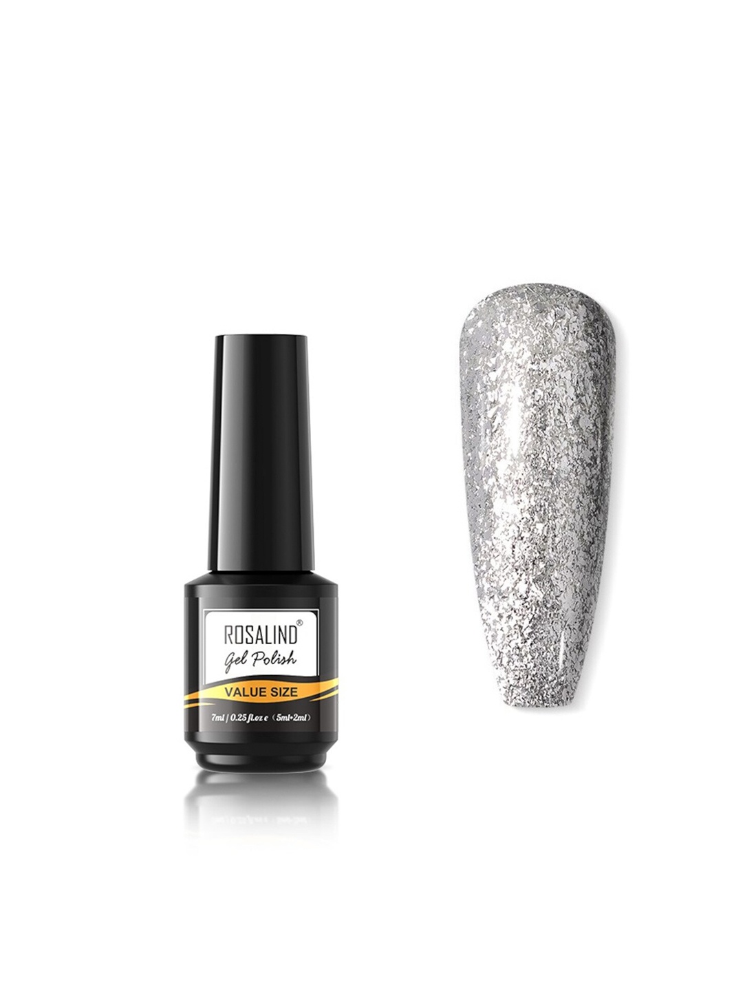 

ROSALIND Value Size White Series Long Lasting UV LED Soak-Off Gel Nail Polish- Shade JL006, Silver