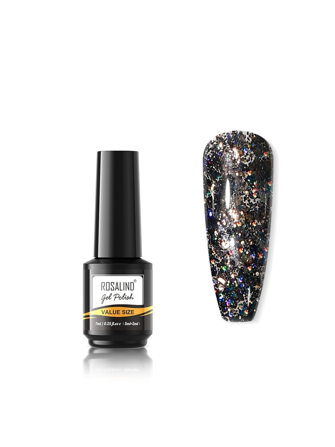 

ROSALIND Value Size Long Lasting UV LED Soak-Off Gel Nail Polish - Shade JL013, Black