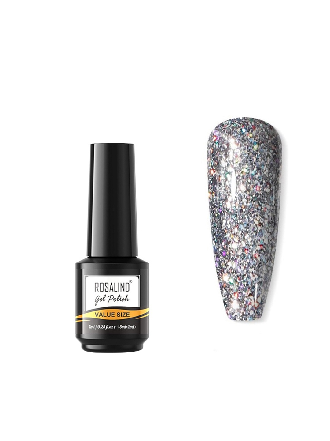 

ROSALIND Value Size White Series Long Lasting UV LED Soak-Off Gel Nail Polish- Shade JL008, Silver