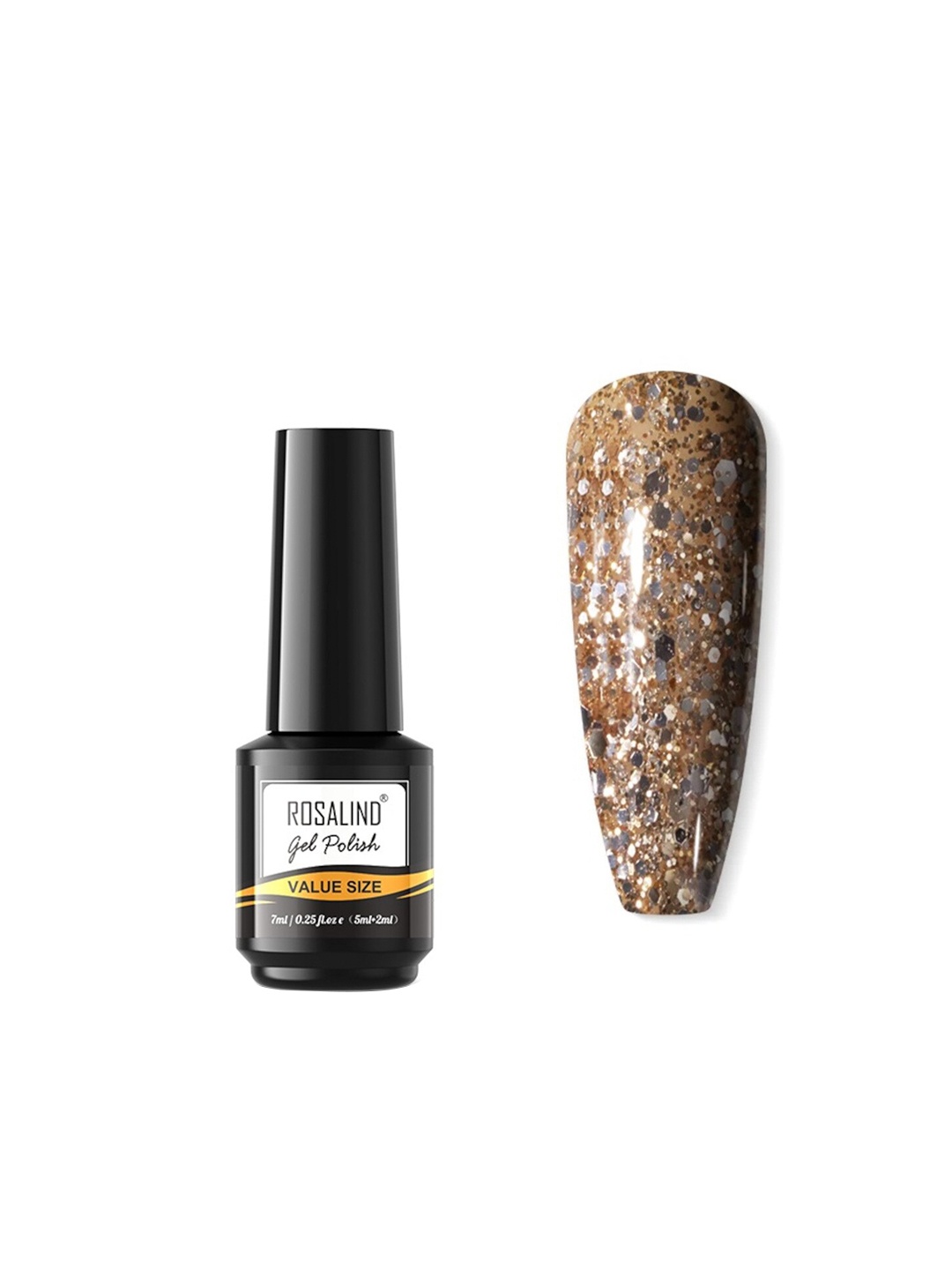 

ROSALIND Value Size Yellow Series Long Lasting UV LED Soak-Off Gel Nailpolish- Shade JL077, Brown