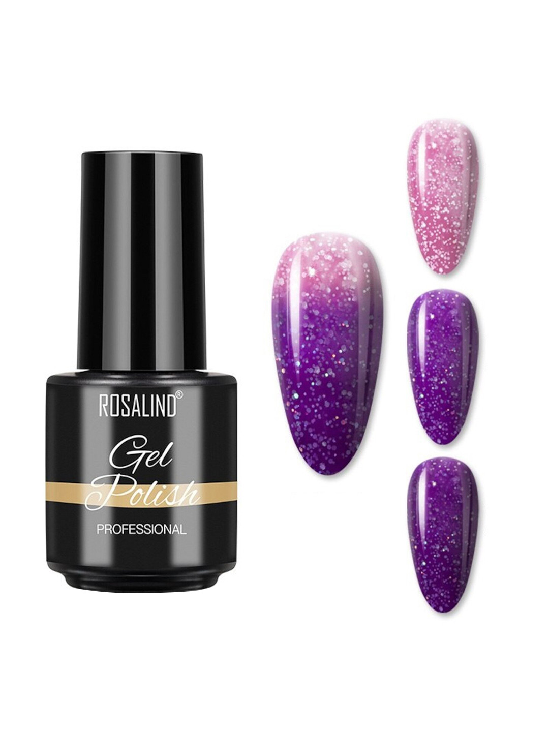 

ROSALIND Long Lasting Colour-Changing UV LED Soak-Off Gel Nail Polish - Shade B081, Pink