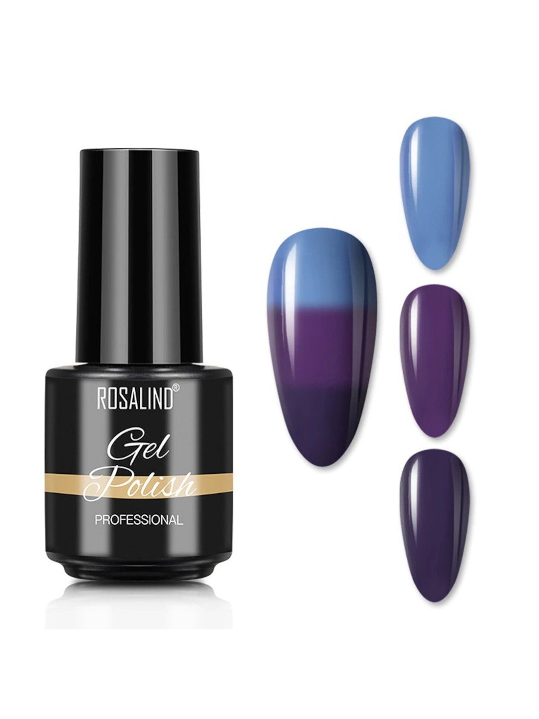 

ROSALIND Long Lasting Colour-Changing UV LED Soak-Off Gel Nail Polish - Shade B076, Blue