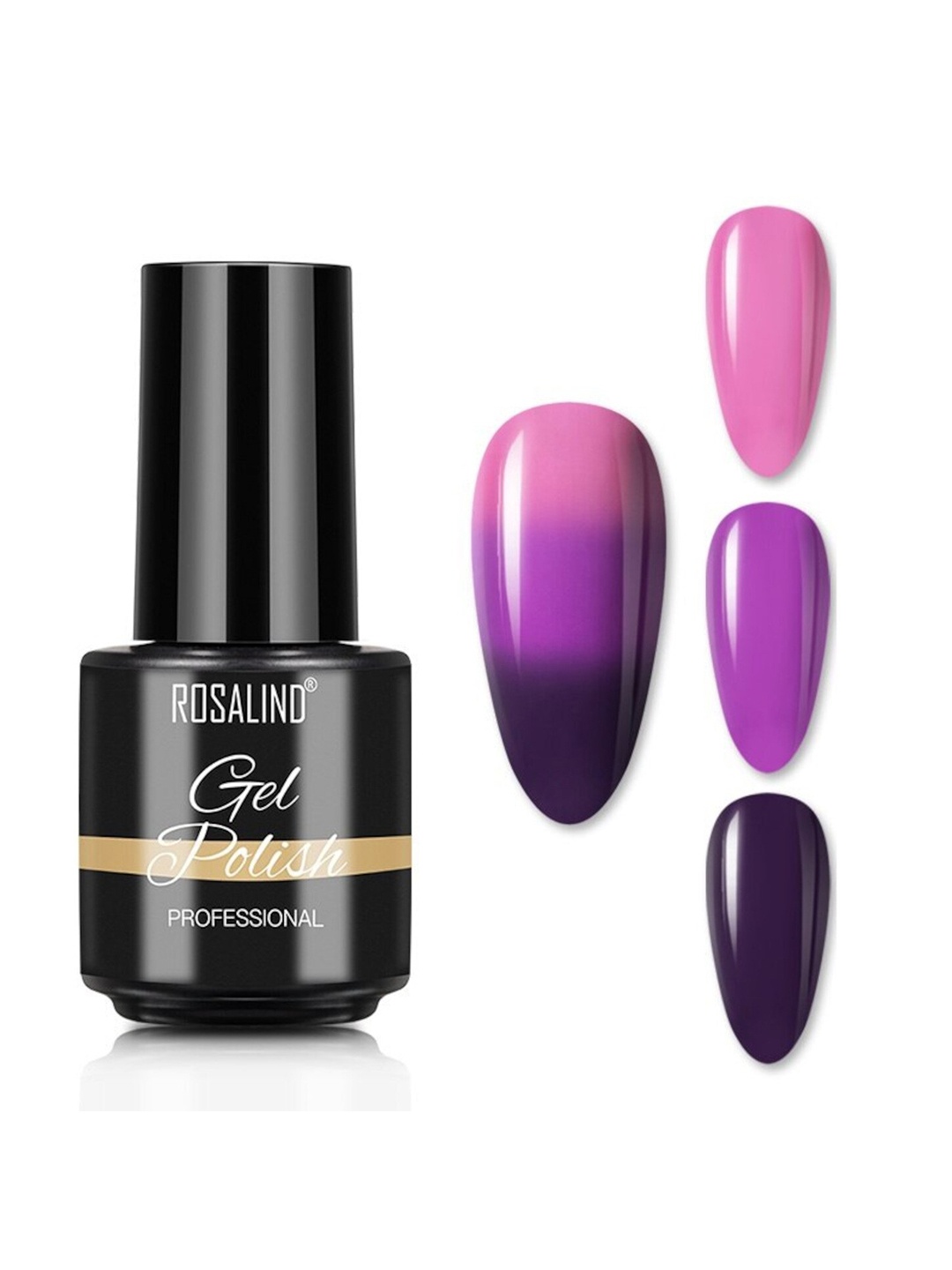 

ROSALIND Long Lasting Colour-Changing UV LED Soak-Off Gel Nail Polish - Shade B077, Pink