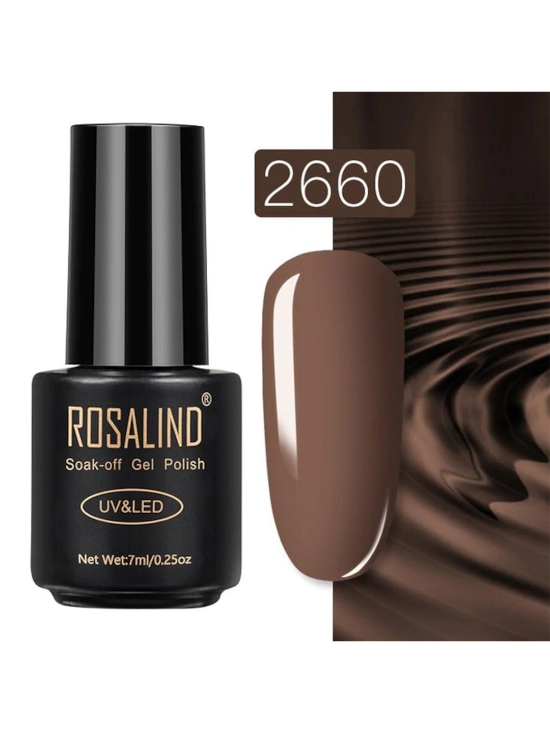 

ROSALIND Long Lasting UV LED Soak-Off Gel Nail Polish - Shade 2660, Brown