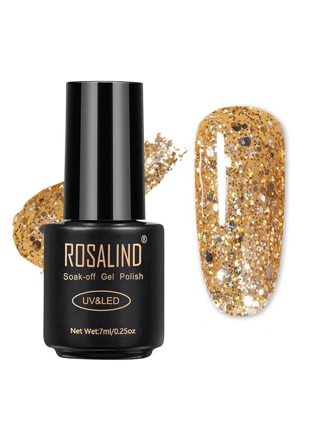 

ROSALIND Long Lasting UV LED Soak-Off Gel Nail Polish - Shade W14, Gold