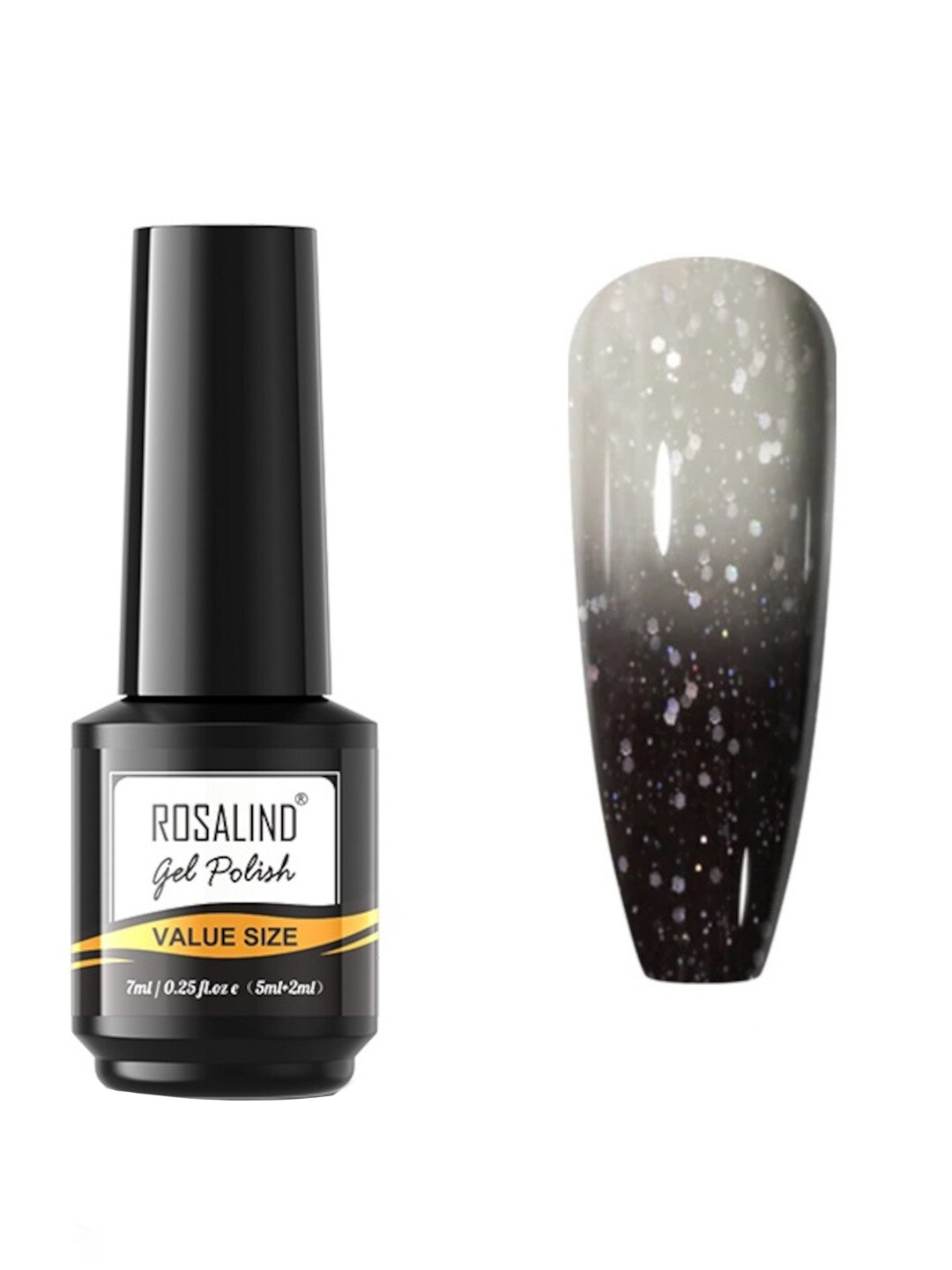 

ROSALIND Long Lasting Colour-Changing UV LED Soak-Off Gel Nail Polish - Shade JL129, Grey