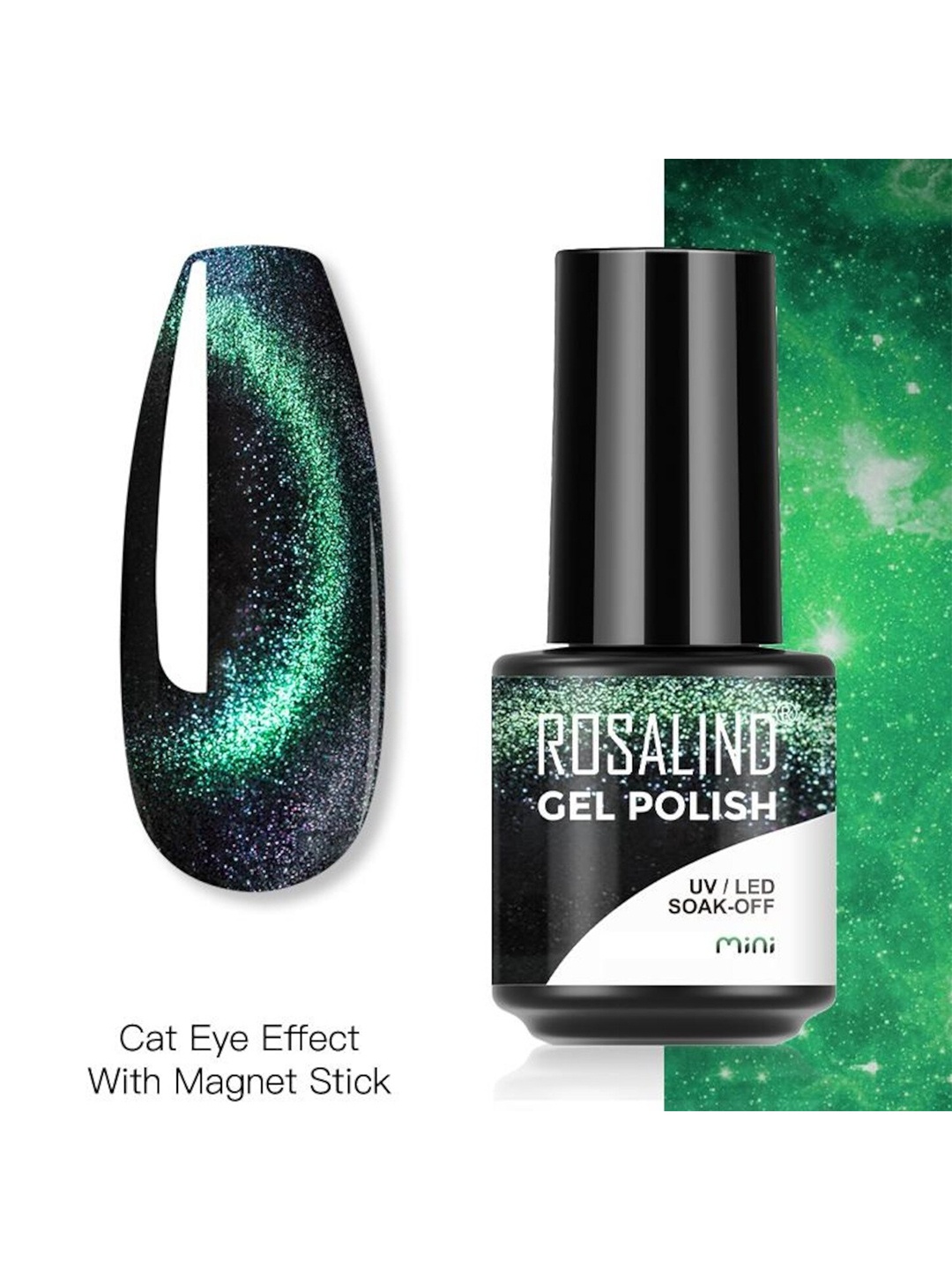 

ROSALIND Long Lasting UV LED Soak-Off Gel Nail Polish - Shade S074, Black