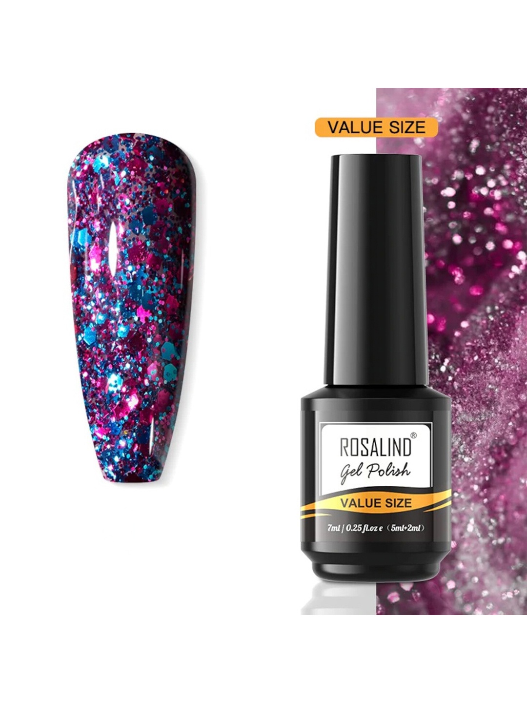

ROSALIND Long Lasting UV LED Soak-Off Gel Nail Polish - Shade JL109, Purple