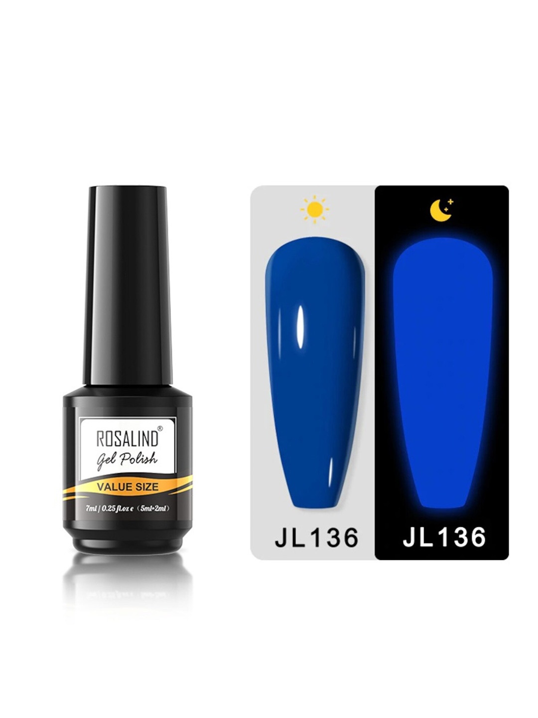 

ROSALIND Long Lasting UV LED Soak-Off Gel Nail Polish - Shade JL136, Blue