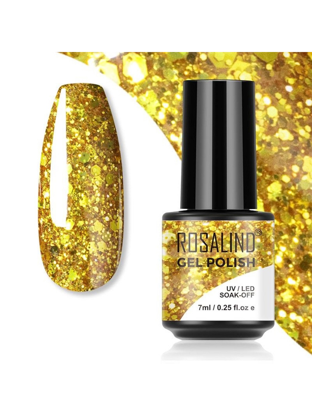 

ROSALIND Long Lasting UV LED Soak-Off Gel Nail Polish - Shade S037, Gold