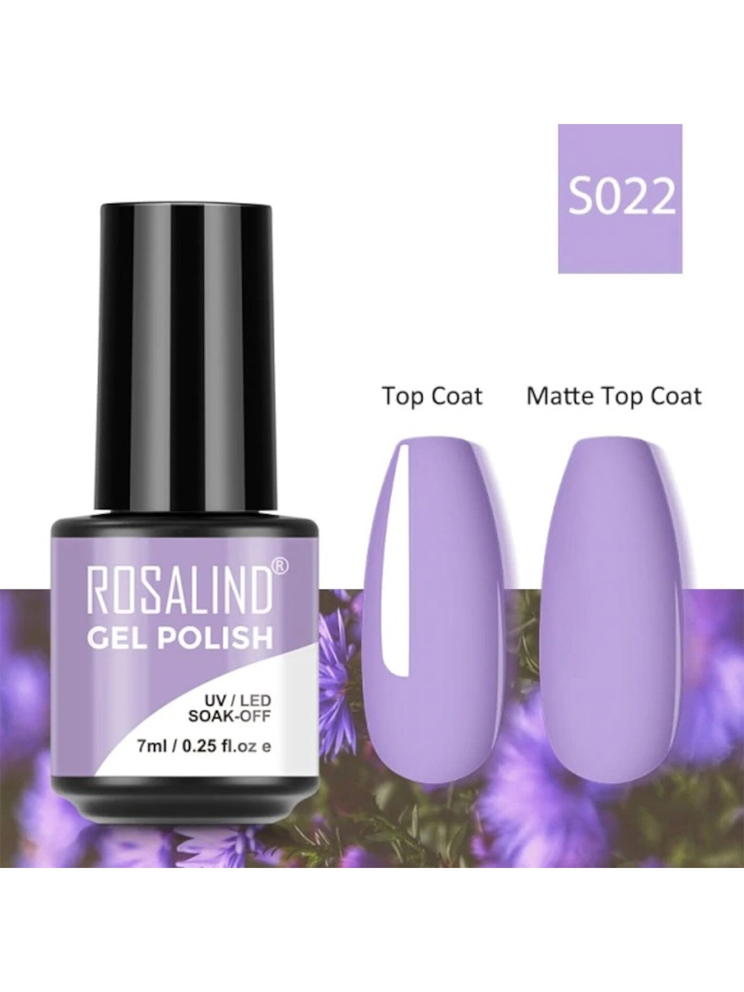 

ROSALIND Long Lasting UV LED Soak-Off Gel Nail Polish - Shade S022, Purple