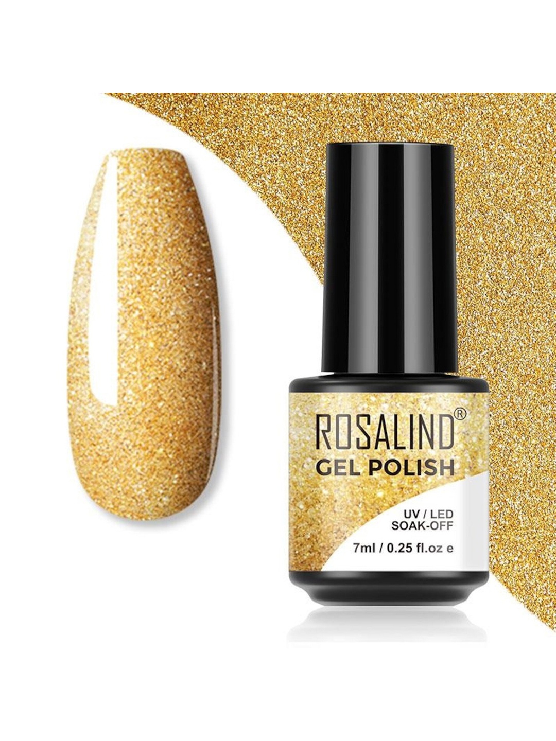 

ROSALIND Long Lasting UV LED Soak-Off Gel Nail Polish - Shade S035, Gold