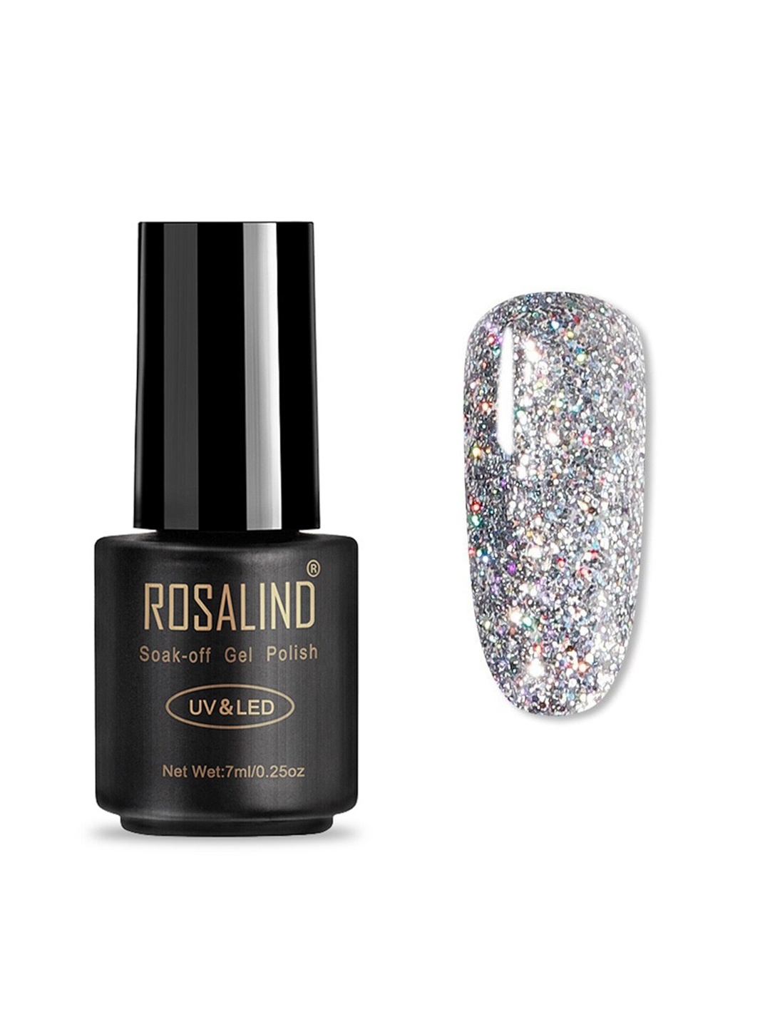 

ROSALIND Long Lasting UV LED Soak-Off Gel Nail Polish - Shade A511, Silver