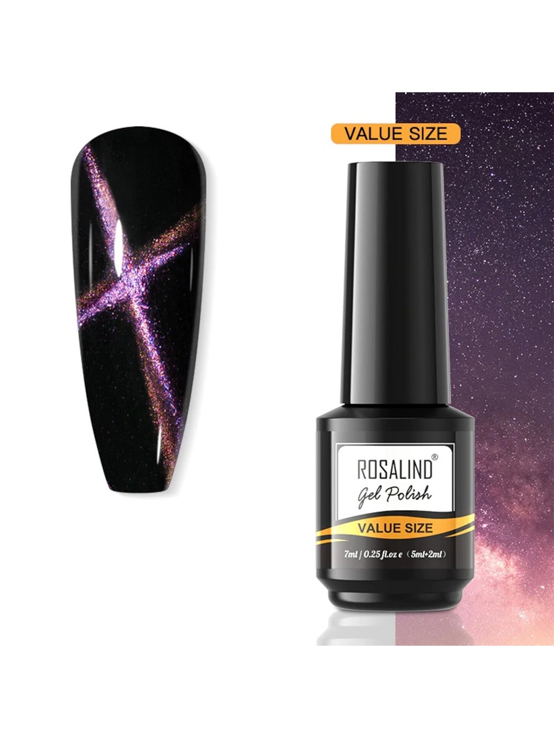 

ROSALIND Value Size UV LED Nail Polish 7 ml - JL146, Black