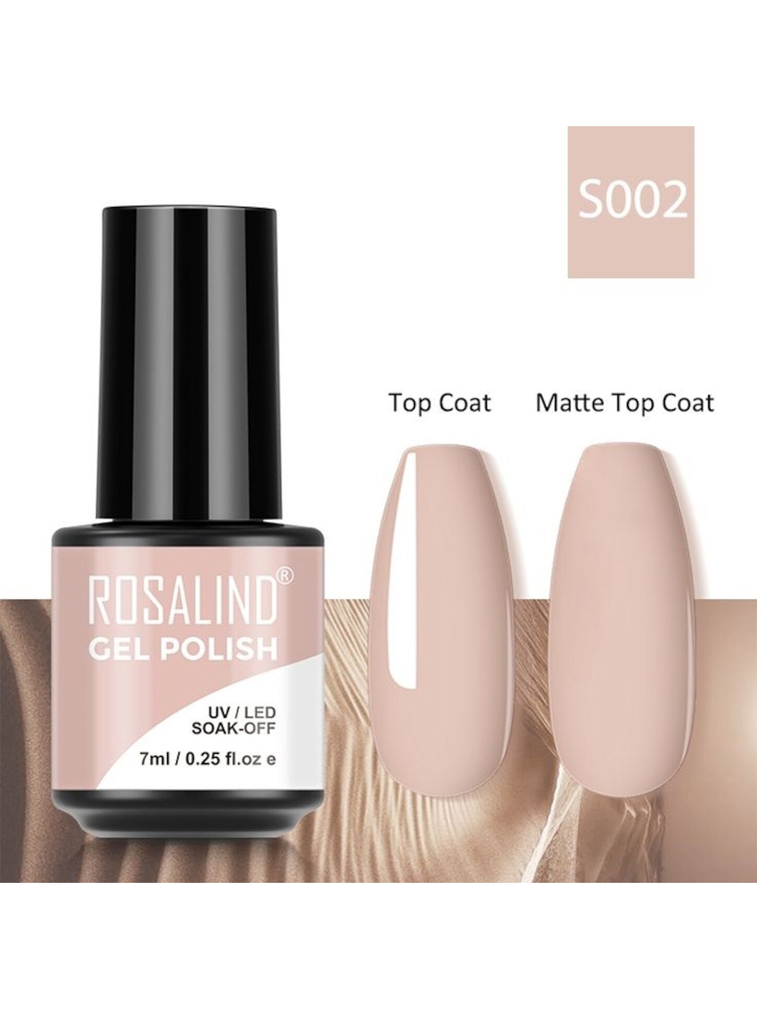 

ROSALIND Soak-Off UV LED Gel Nail Polish 7 ml - S002, Nude