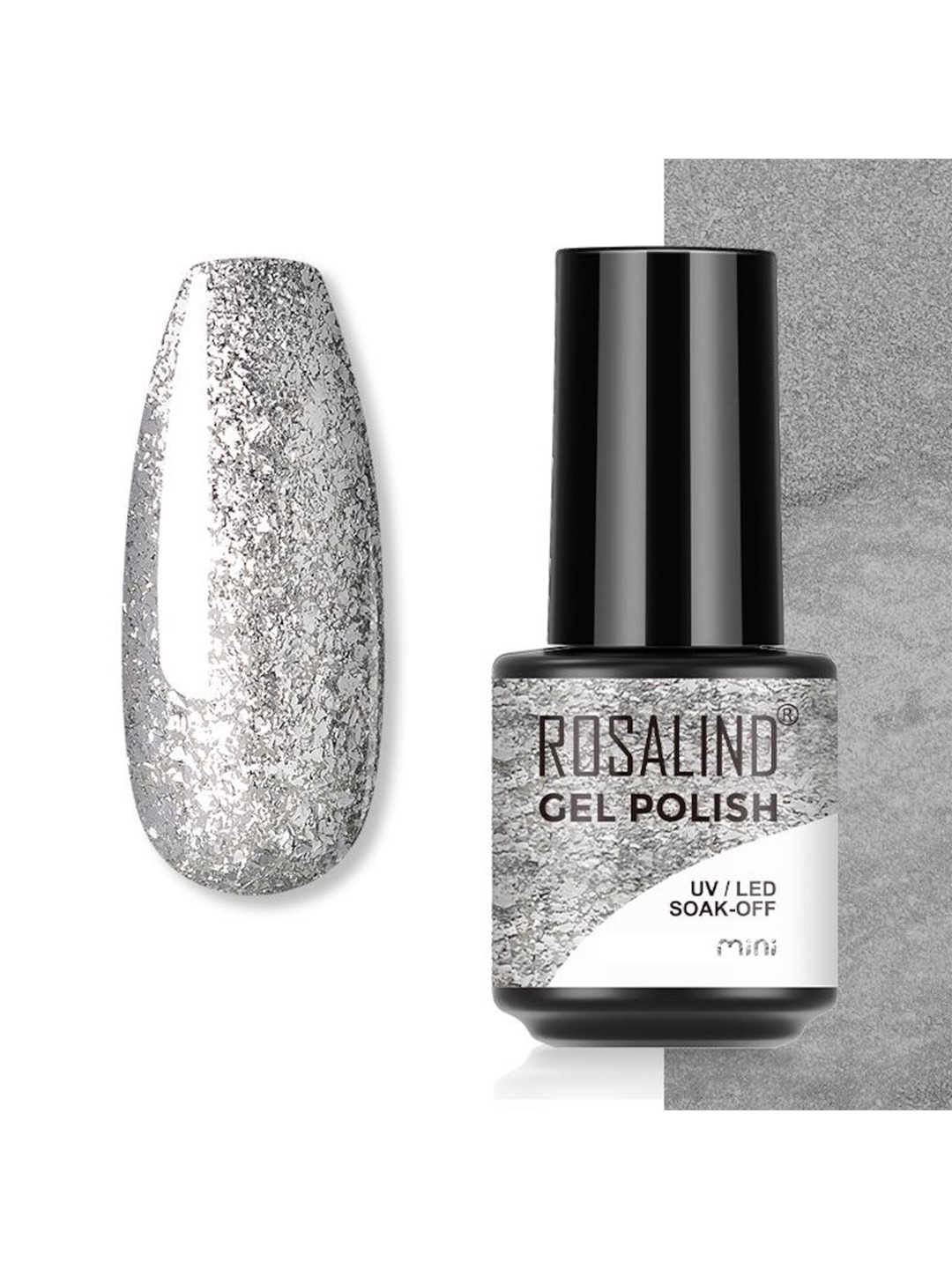 

ROSALIND Soak-Off UV LED Gel Nail Polish 7 ml - S064, Silver