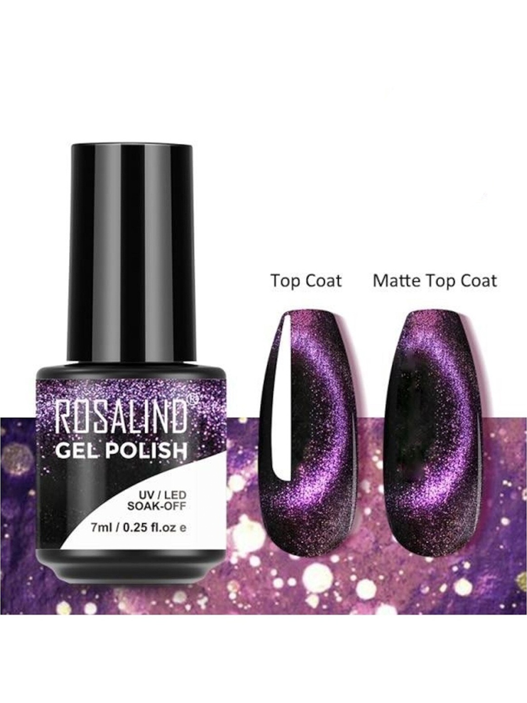 

ROSALIND Long Lasting UV LED Soak-Off Gel Nail Polish - Shade S072, Purple