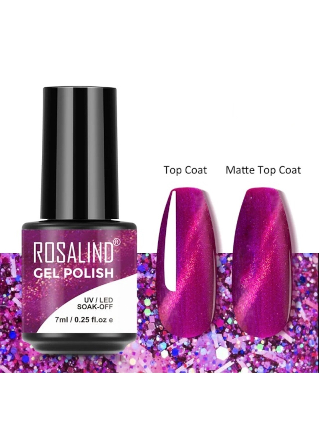 

ROSALIND Long Lasting UV LED Soak-Off Gel Nail Polish - Shade S071, Purple