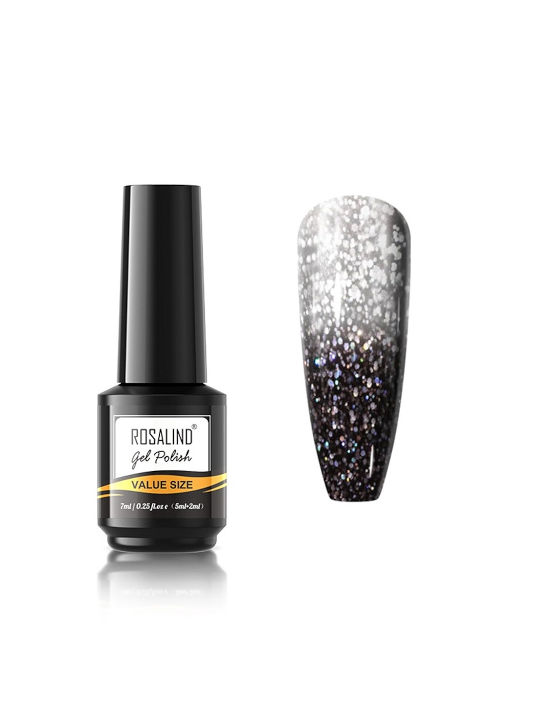 

ROSALIND Value Size Temperature Changing Series UV LED Gel Nail Polish - Shade JL128, Black