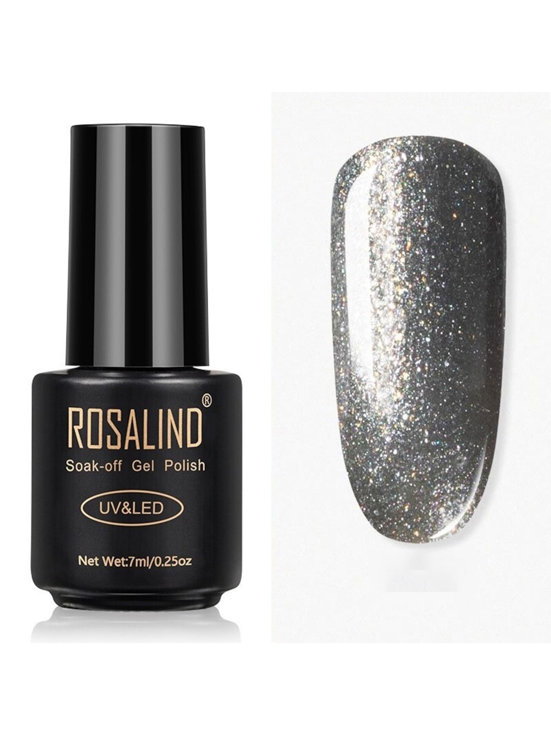 

ROSALIND UV LED Soak-Off Gel Nail Polish - Shade 1428, Silver