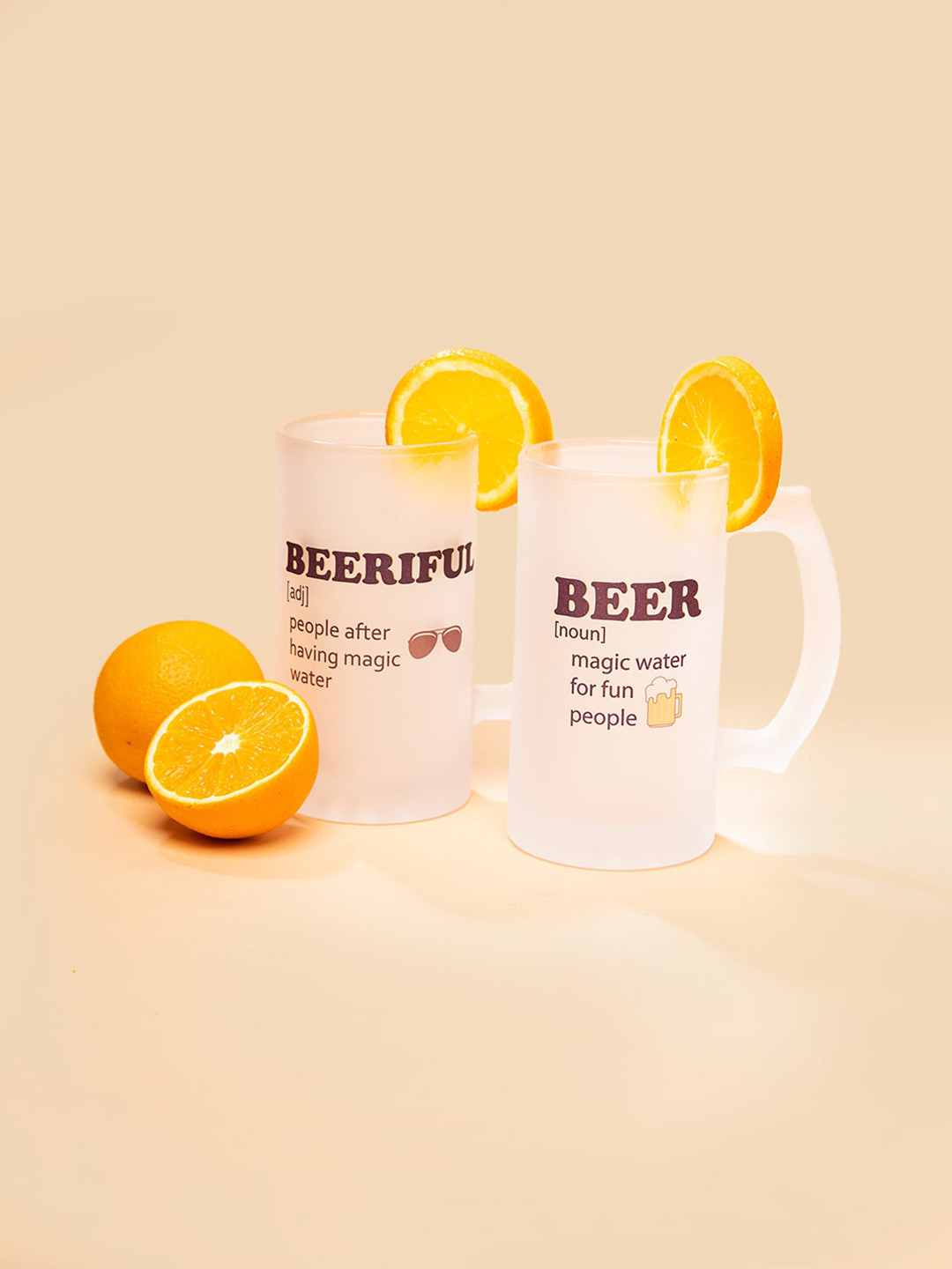 

MensXP Set Of 2 Transparent Printed Beer Mug 500 ml