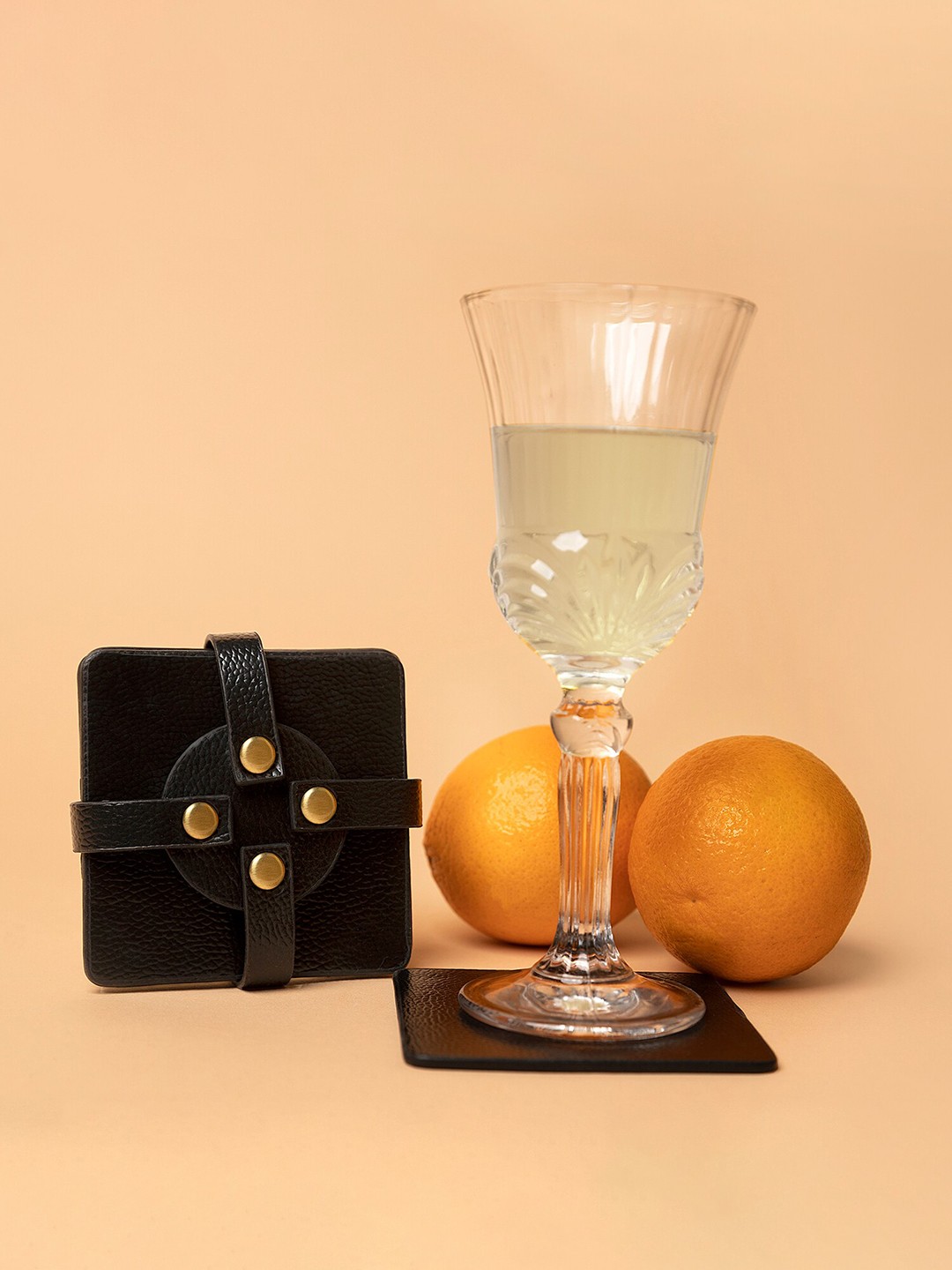 

MensXP Set Of 4 Black Textured Coasters