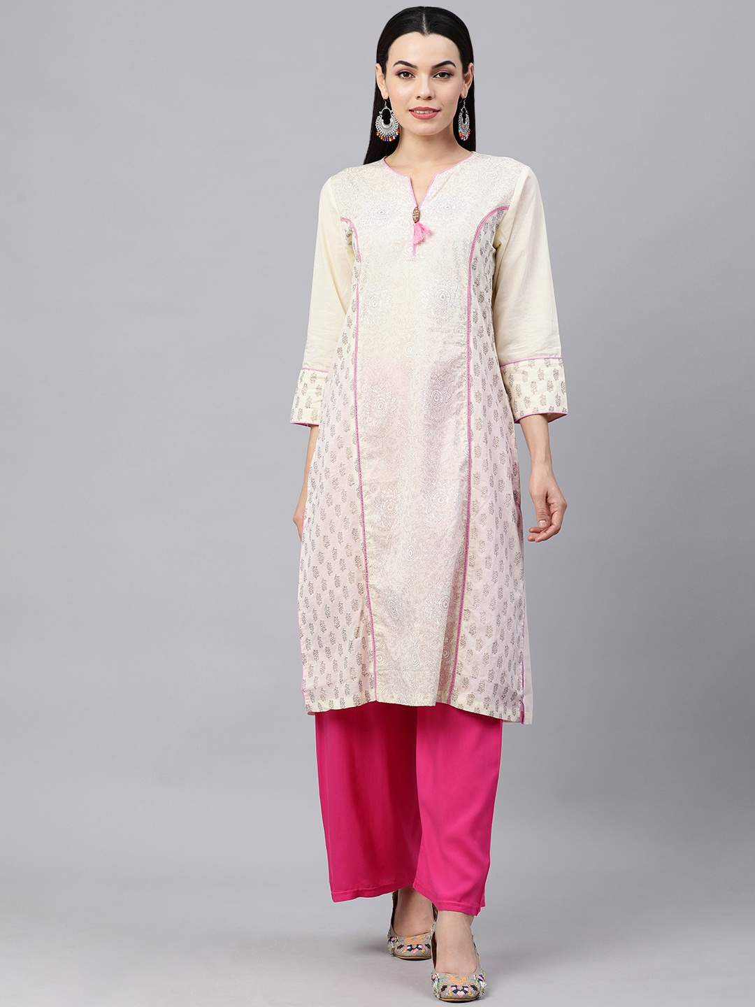 

KALINI Women Off White Ethnic Motifs Printed Kurta