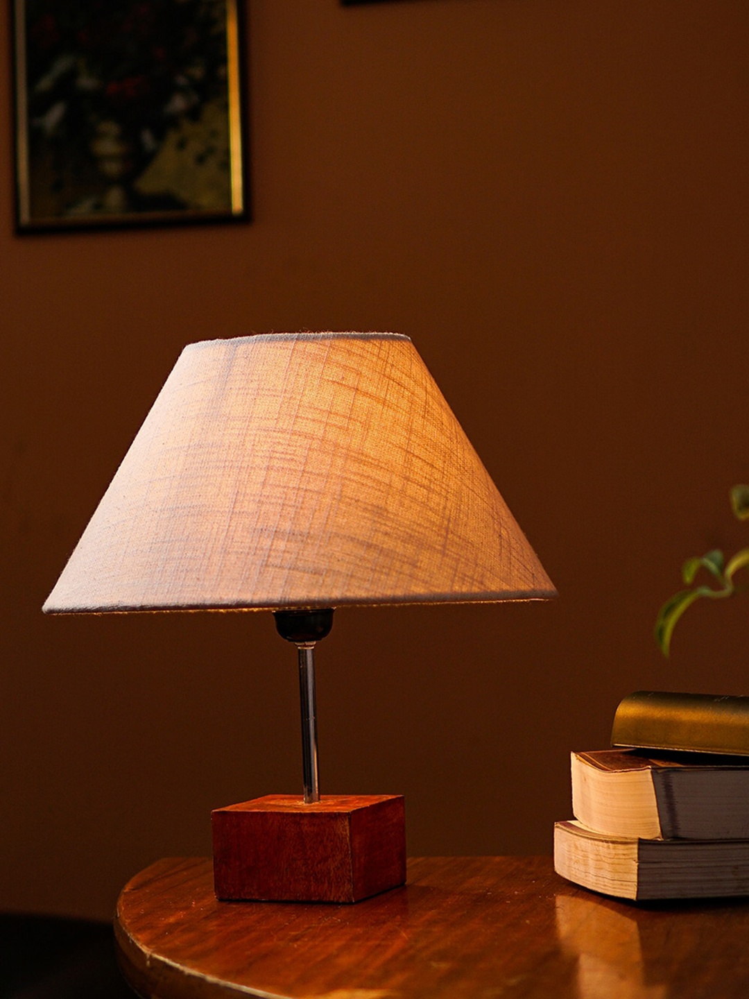 

Pinecraft INTERNATIONAL Brown & Off White Ema Table Lamp With Shade