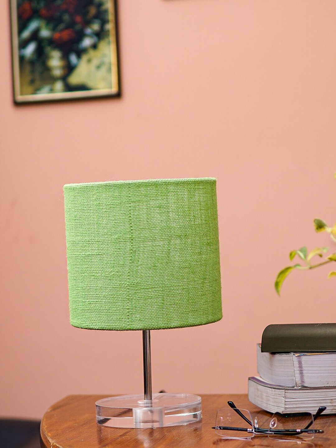 

Pinecraft INTERNATIONAL Transparent & Green Table Lamp with Shade
