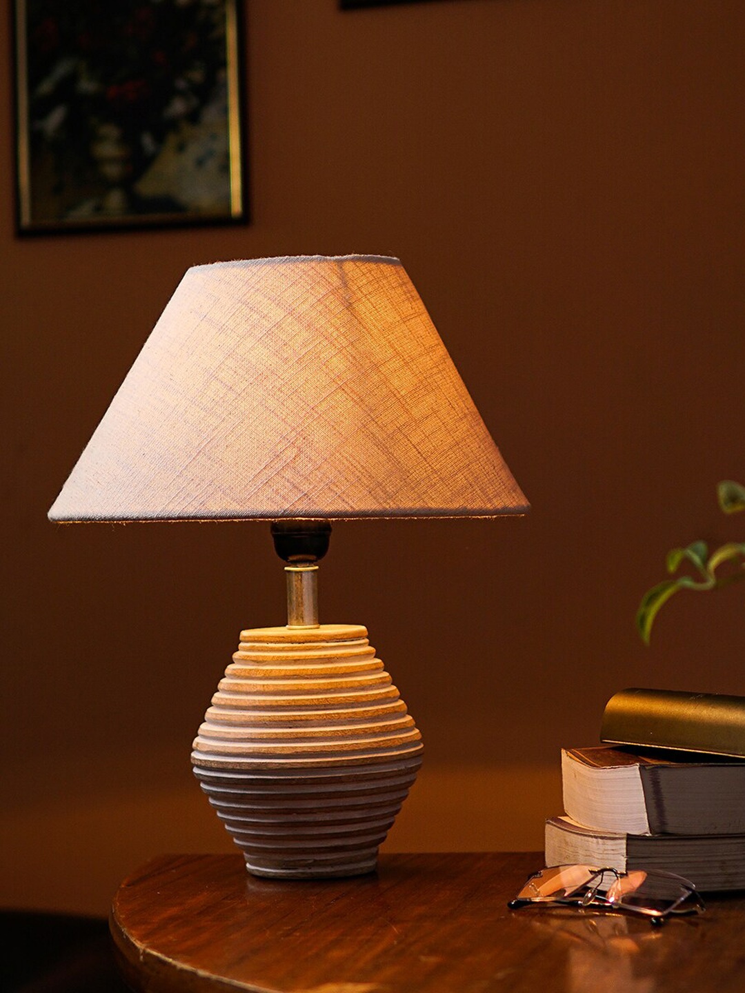 

Pinecraft INTERNATIONAL White & Off White Atury Table Lamp with Shade