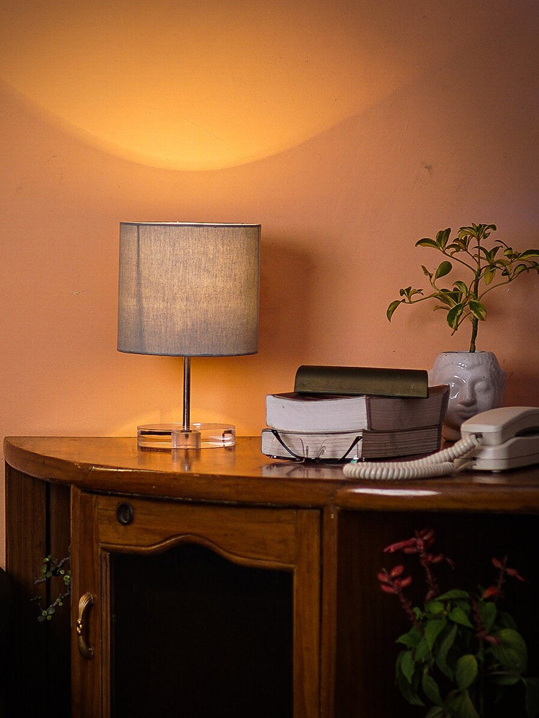 

Pinecraft INTERNATIONAL Grey Table Lamp with Shade