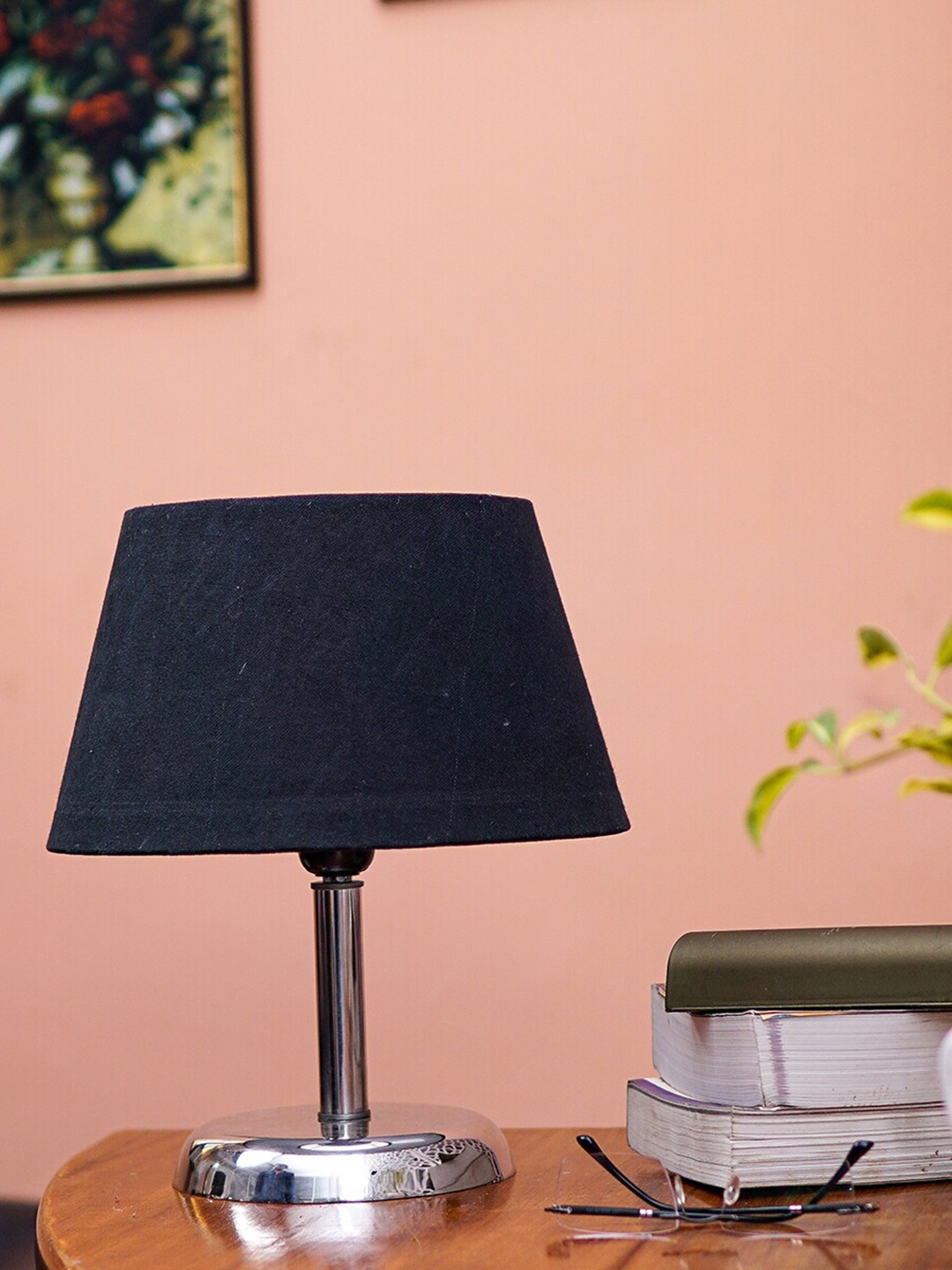 

Pinecraft INTERNATIONAL Steel & Black Levi Table Lamp With Shade