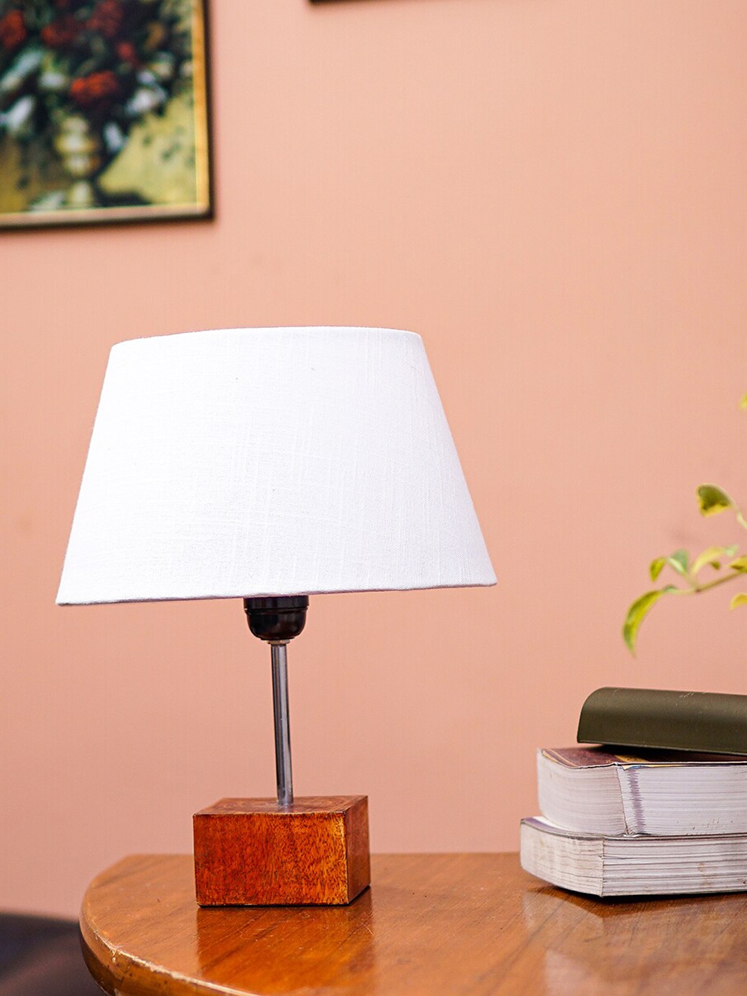 

Pinecraft INTERNATIONAL White Ema Table Lamp With Frustum Shade