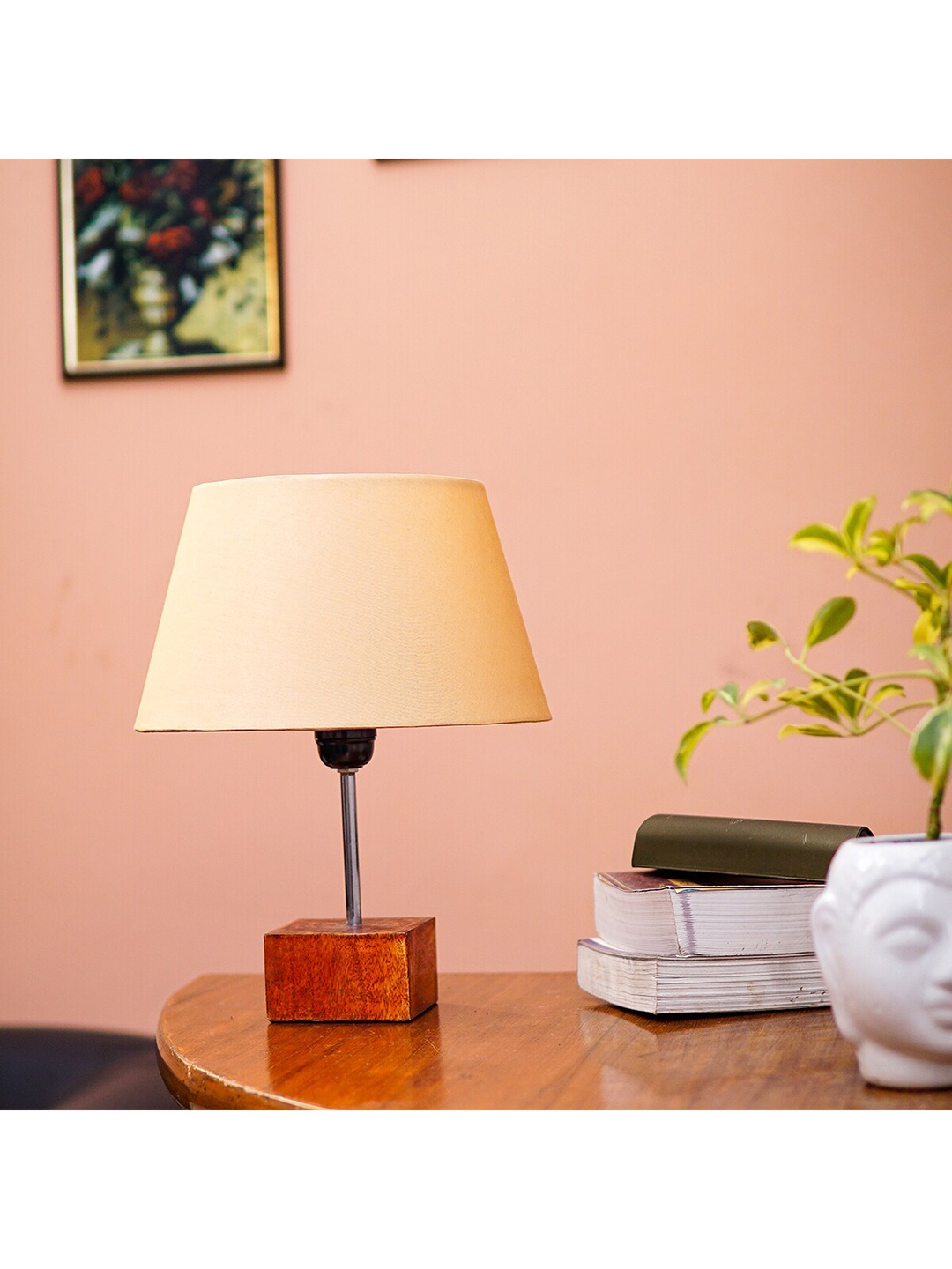 

Pinecraft INTERNATIONAL Brown & Gold-Toned Ema Table Lamp With Shade