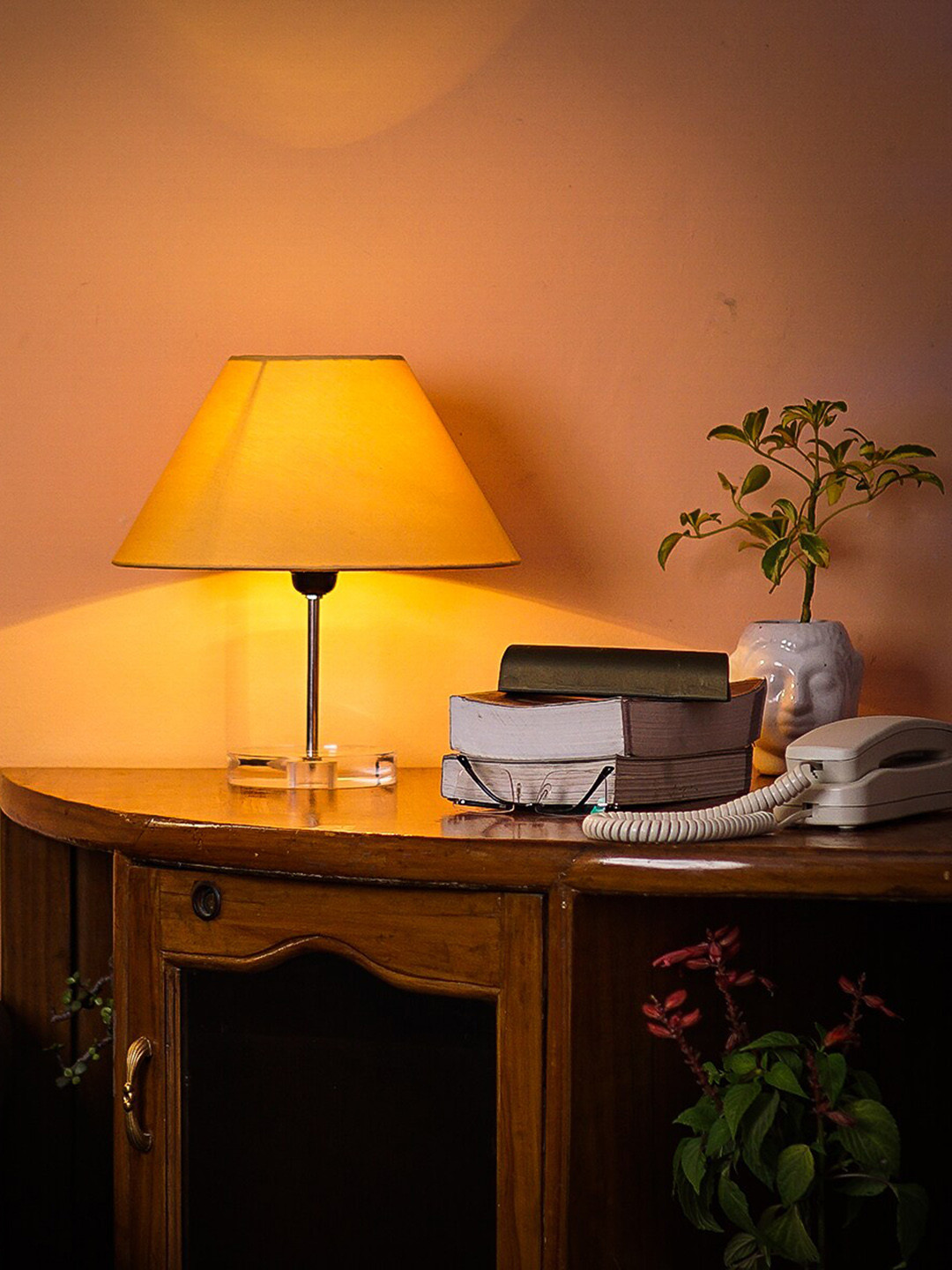 

Pinecraft INTERNATIONAL Yellow Table Lamp With Shade