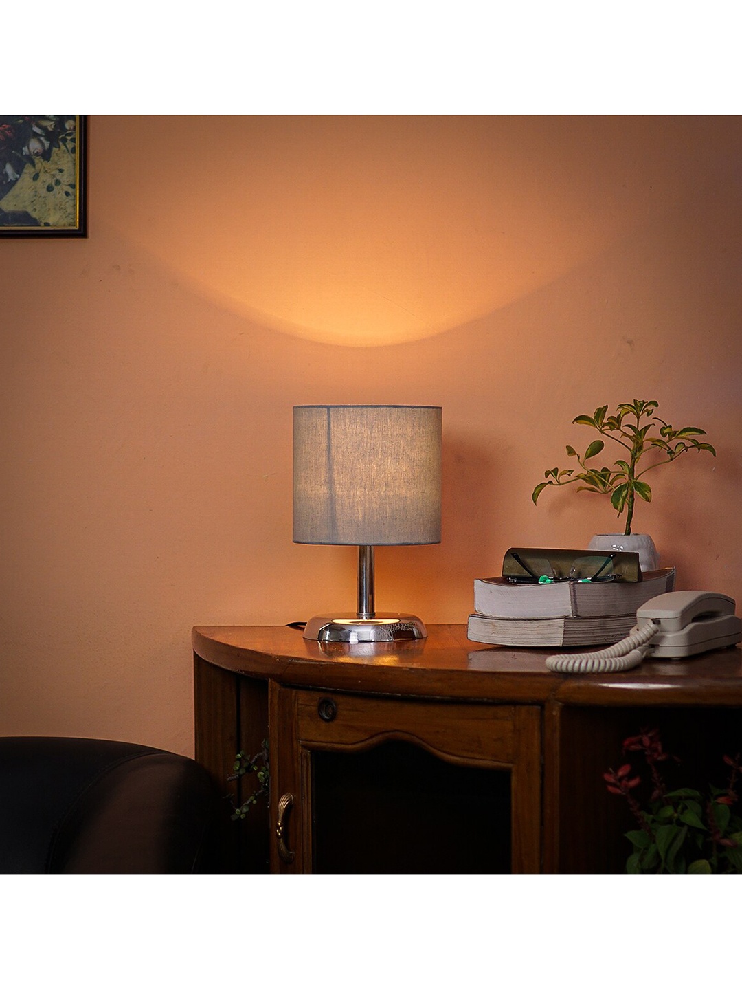 

Pinecraft INTERNATIONAL Grey Levi Table Lamp with Grey Shade
