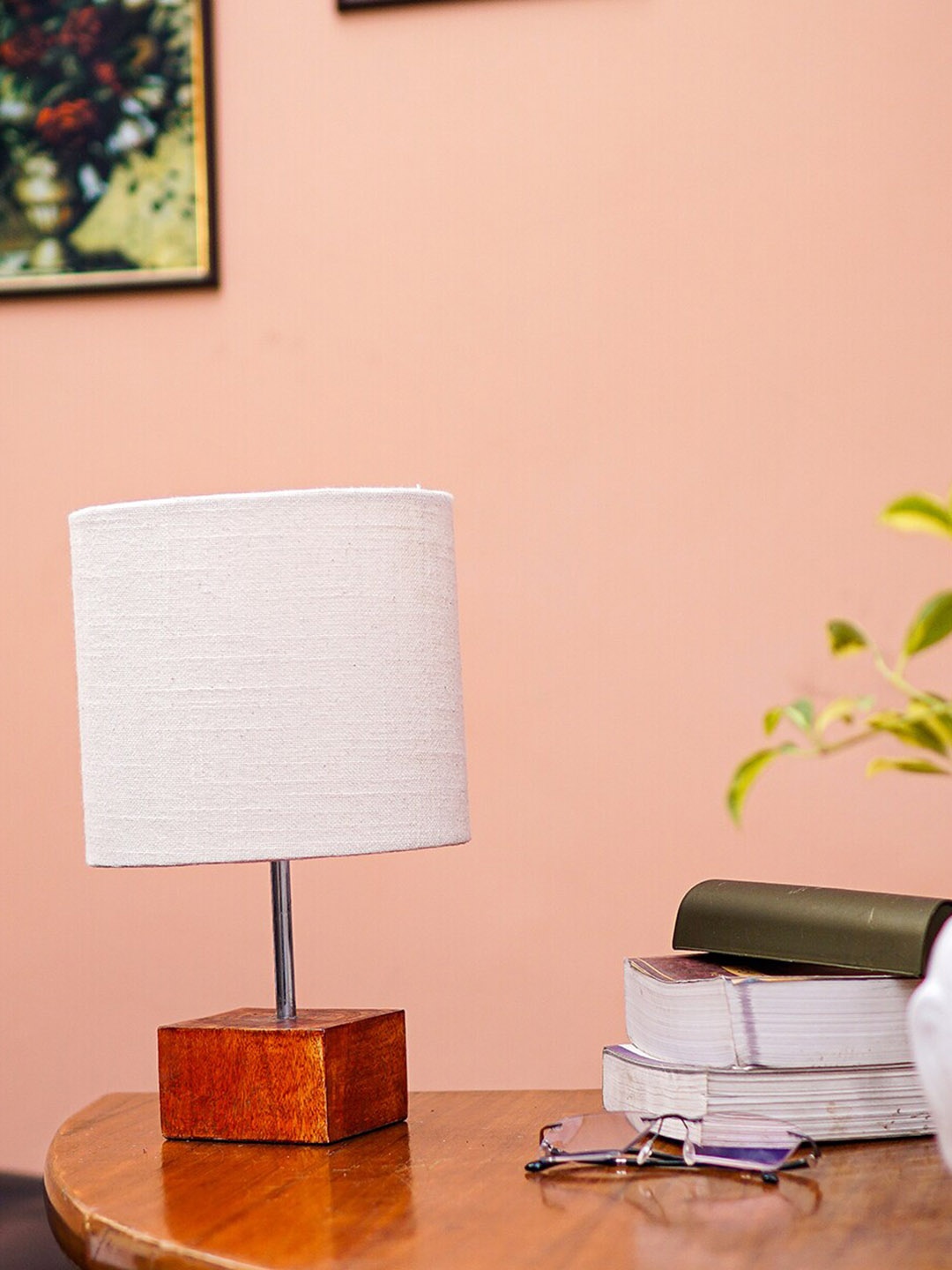 

Pinecraft INTERNATIONAL Off White Ema Table Lamp With Cylinder Shade